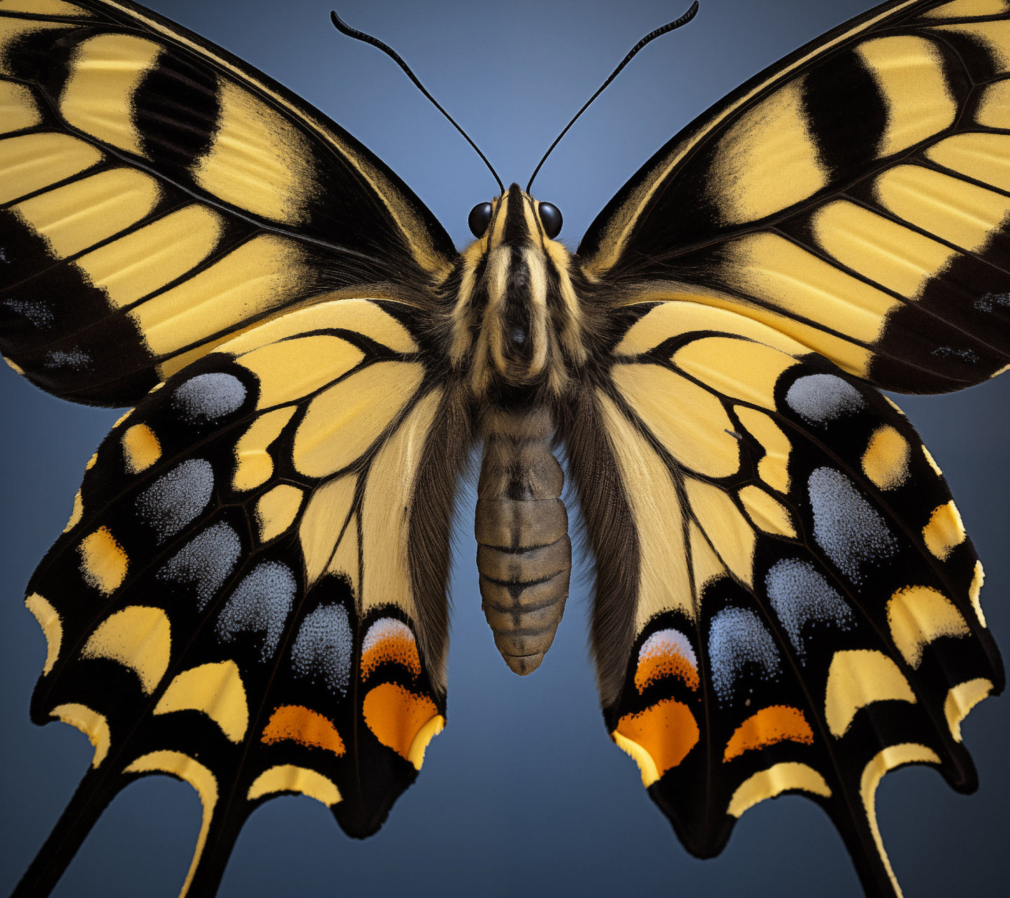 Flutter of Fancy Swallowtail Butterfly Close-up Photorealism - Digital Artwork Loose Art Print