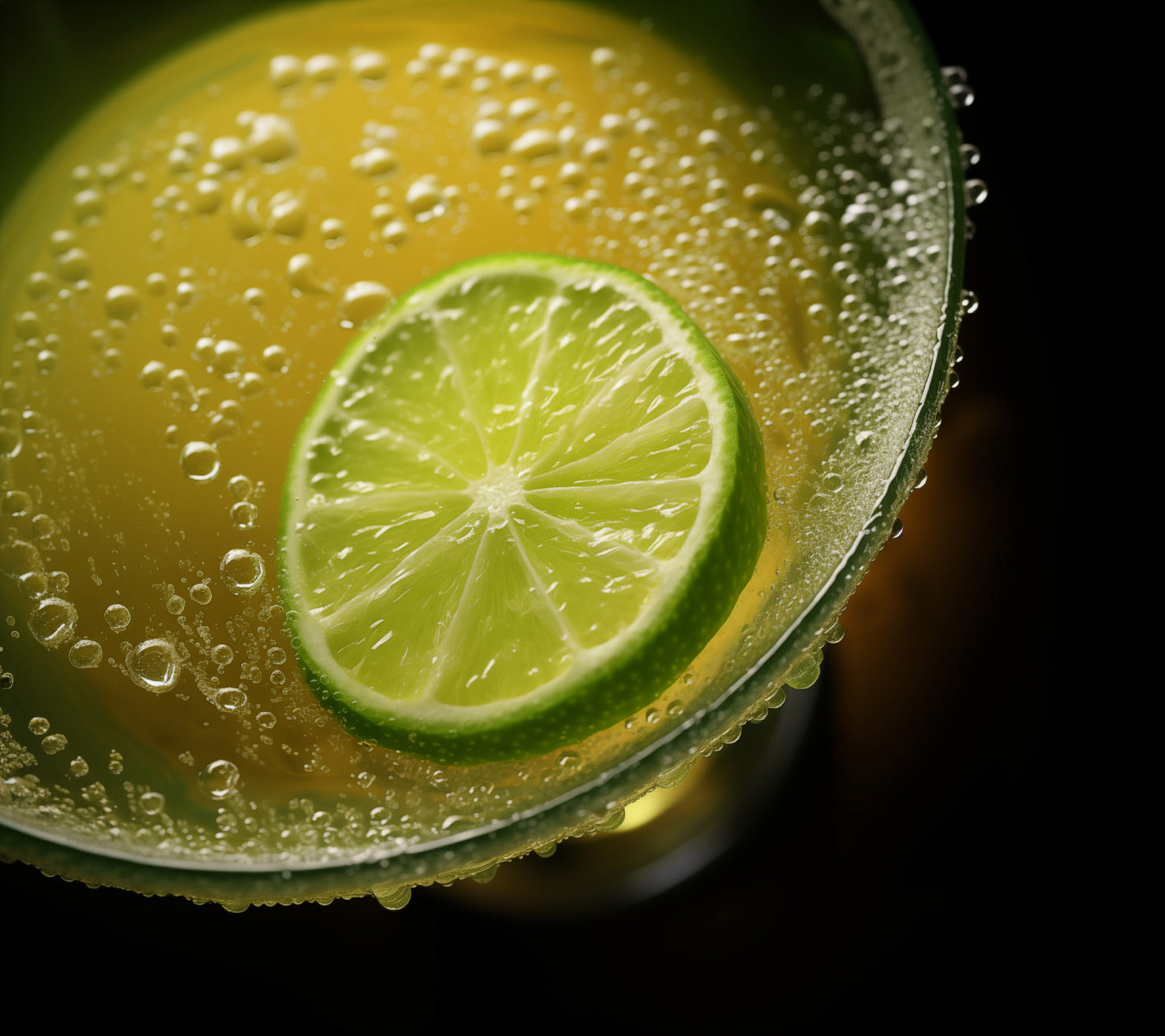 Food and Beverages Art Lime in Drink Photorealistic Digital Artwork Loose Art Print