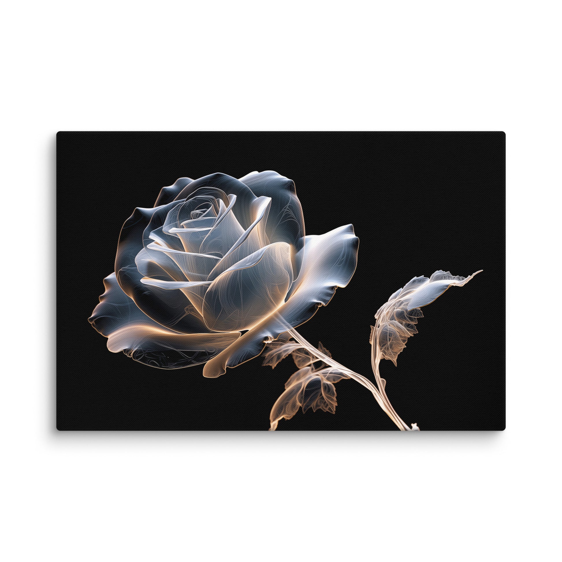 Ghostly Bloom X-Ray Effect Illustration Extra Large Canvas Wall Art Prints