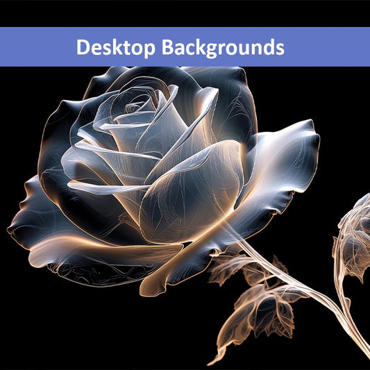 Ghostly Bloom X-Ray Effect Illustration Wallpaper for Computer