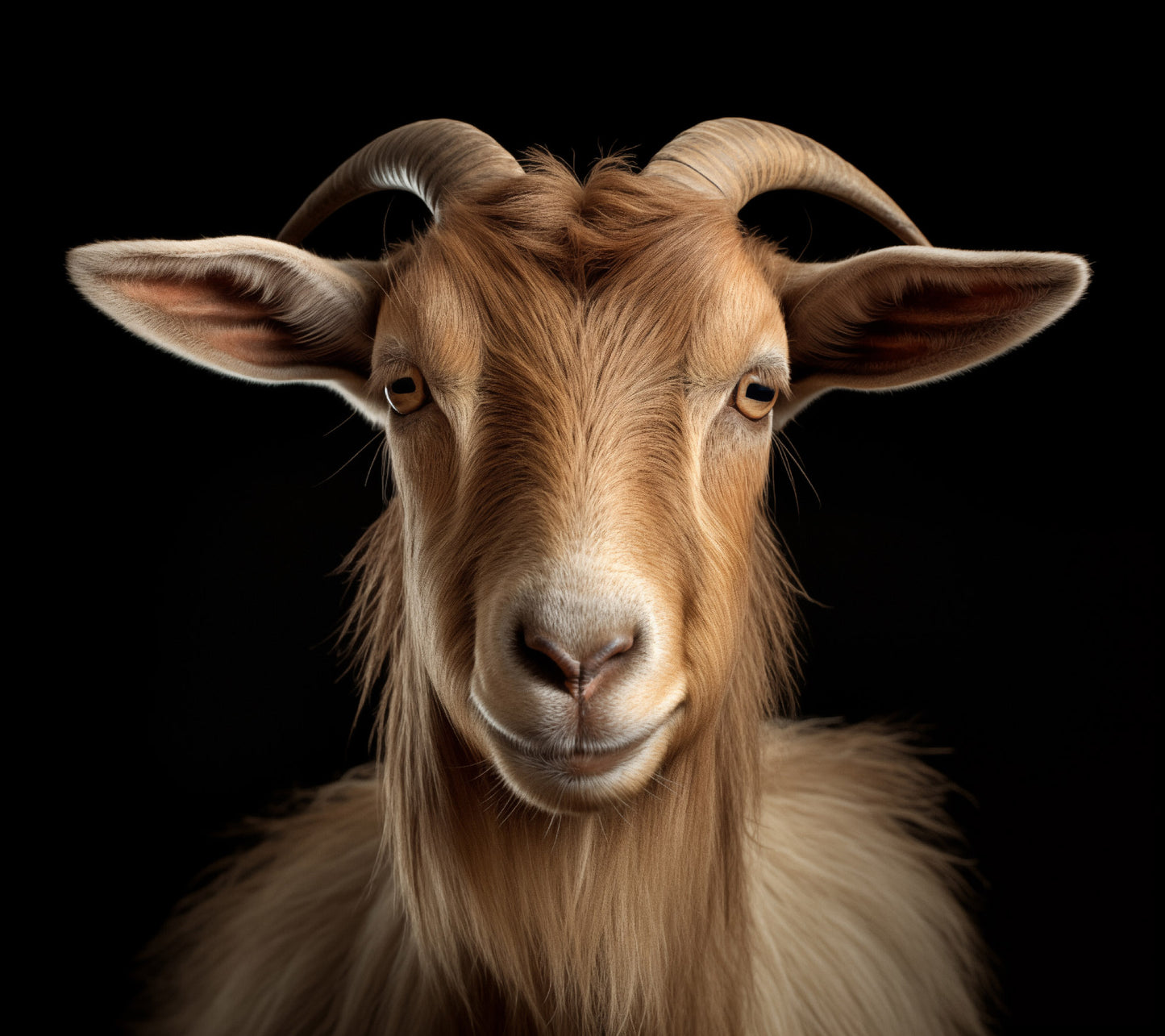 Goat Portrait Photorealism - Digital Artwork Loose Art Print