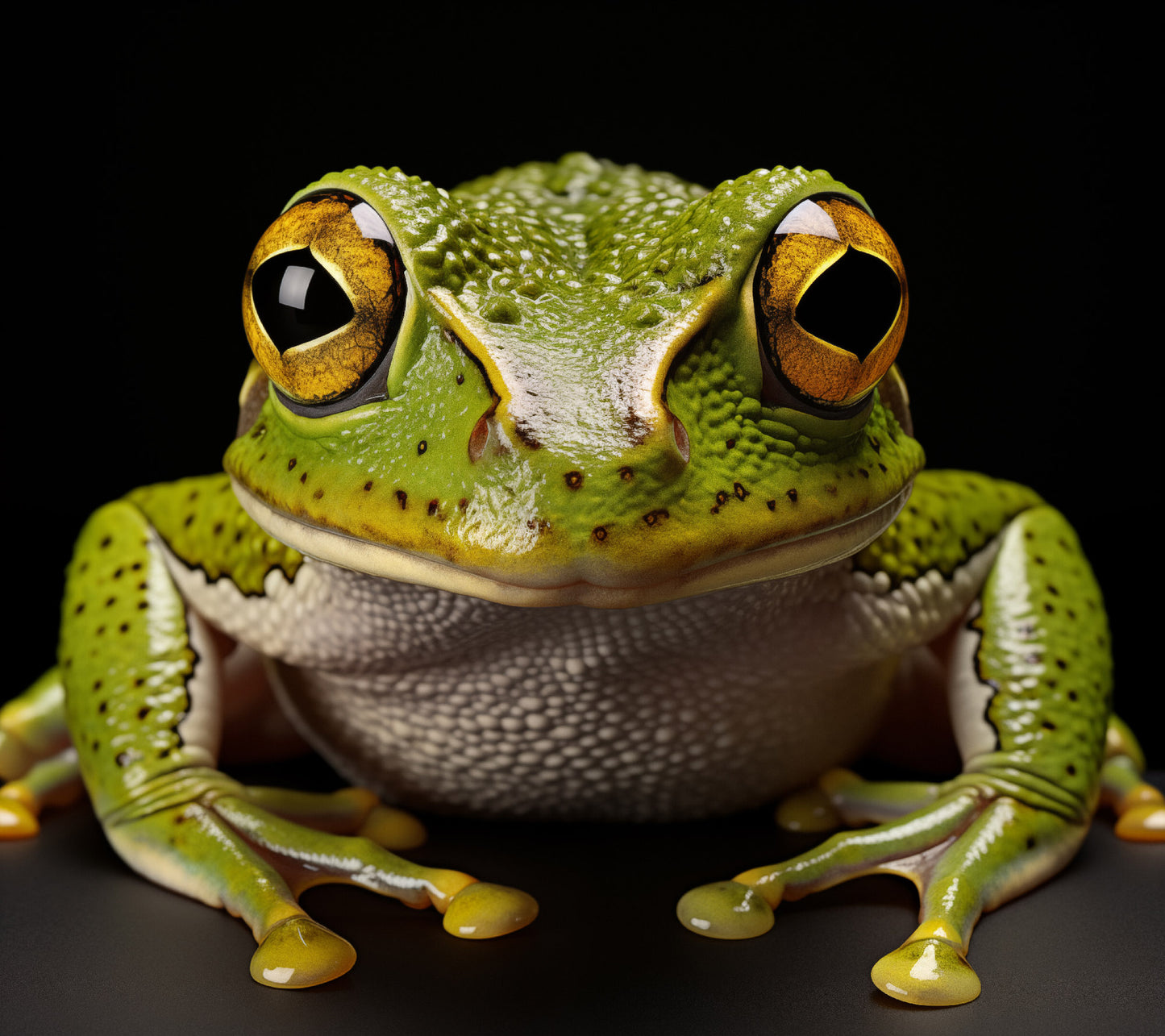 Goggle Eyes Hylidae Tree Frog Photorealism - Digital Artwork Loose Art Print