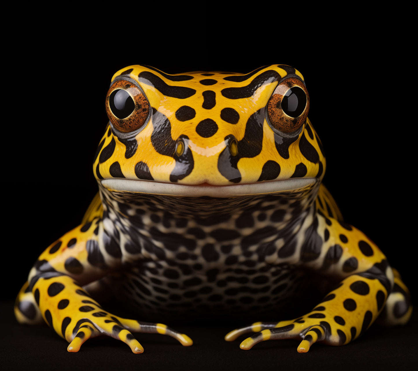 Golden Wonder Southern Corroboree Frog Close-up Photorealism - Digital Artwork Loose Art Print