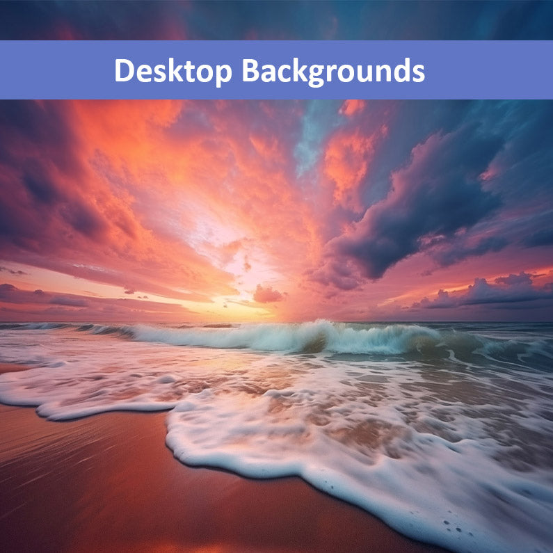 Golden Horizon Realism Painting Beach Artwork Wallpaper for Computer