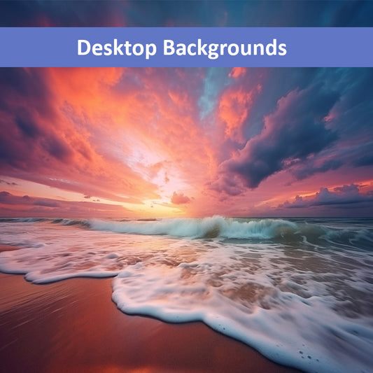 Golden Horizon Realism Painting Beach Artwork Wallpaper for Computer