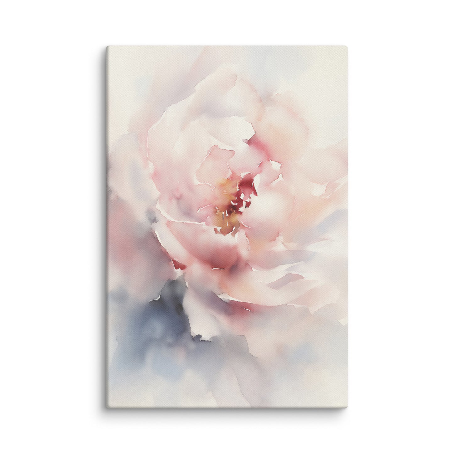 Graceful Stillness Floral Digital Watercolor Artwork Pink Peony Canvas Wall Art Print