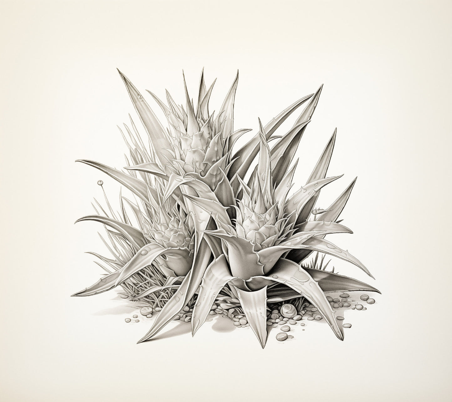 Graphite Greenery Pencil Drawing Illustration - Digital Artwork Loose Art Print