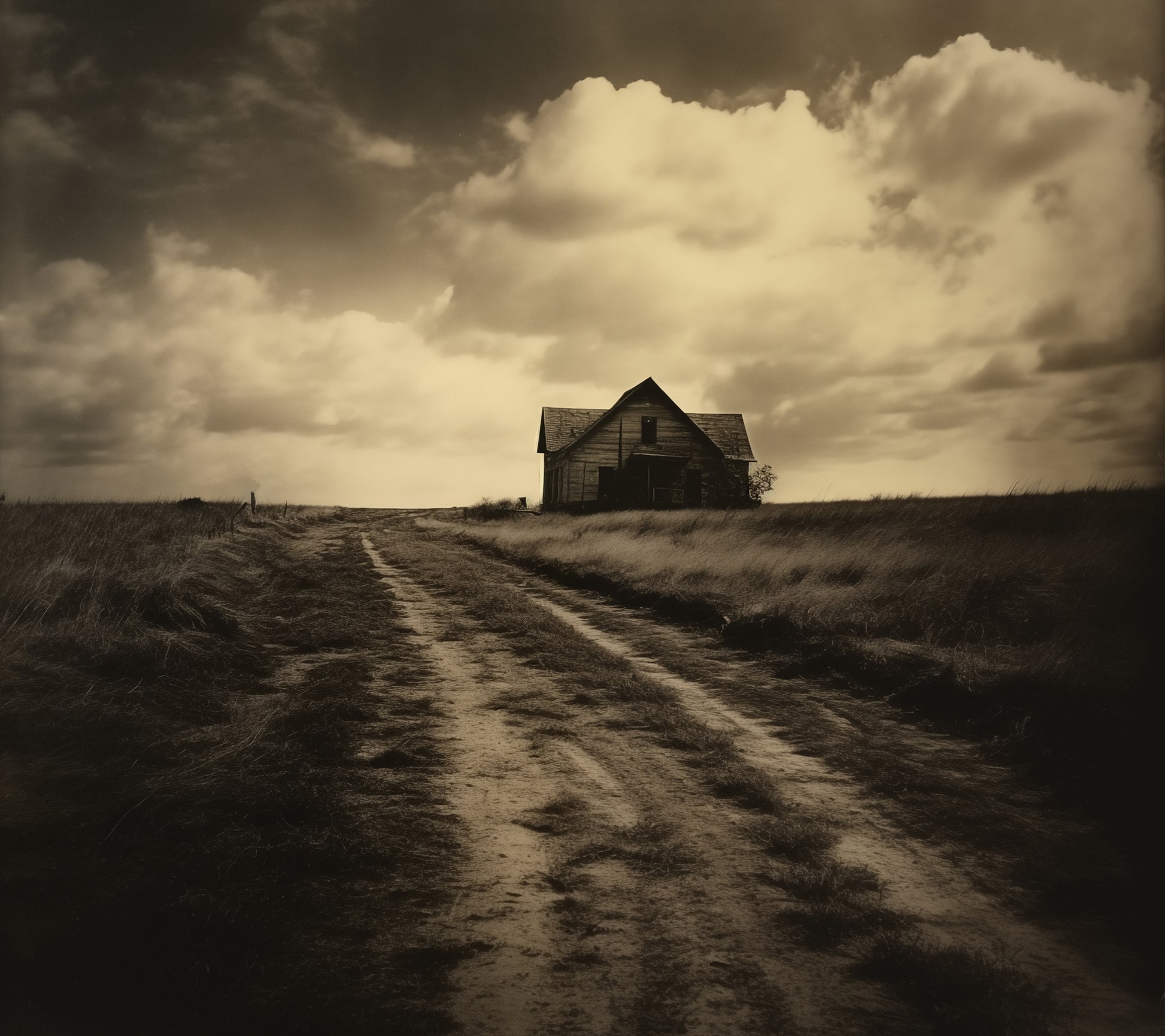 Hall Wall Art Designs: Abandoned Echoes Subdued Effect Painting Digital Loose Art Print