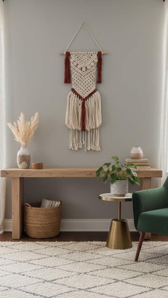 Handcrafted Boho Macrame Wall Hanging – Custom Color Options (6)