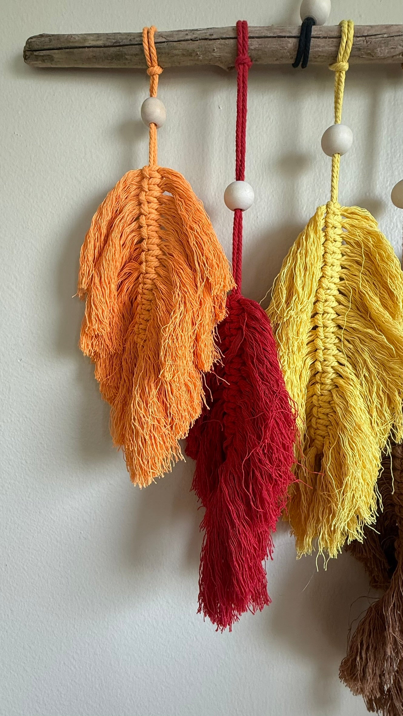 Handmade Abstract Autumn Leaf Macramé Wall Hanging 2
