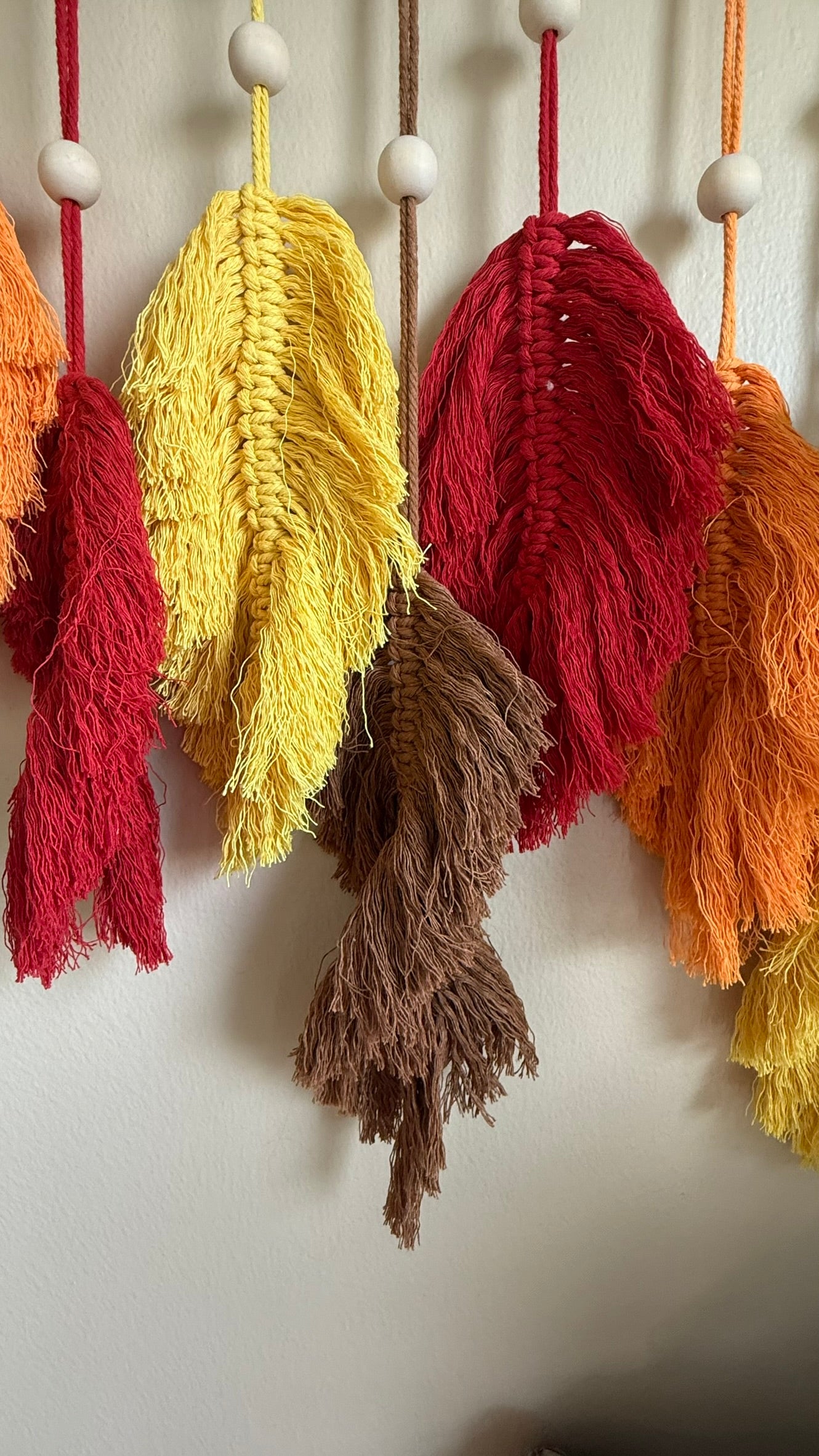 Handmade Abstract Autumn Leaf Macramé Wall Hanging 3