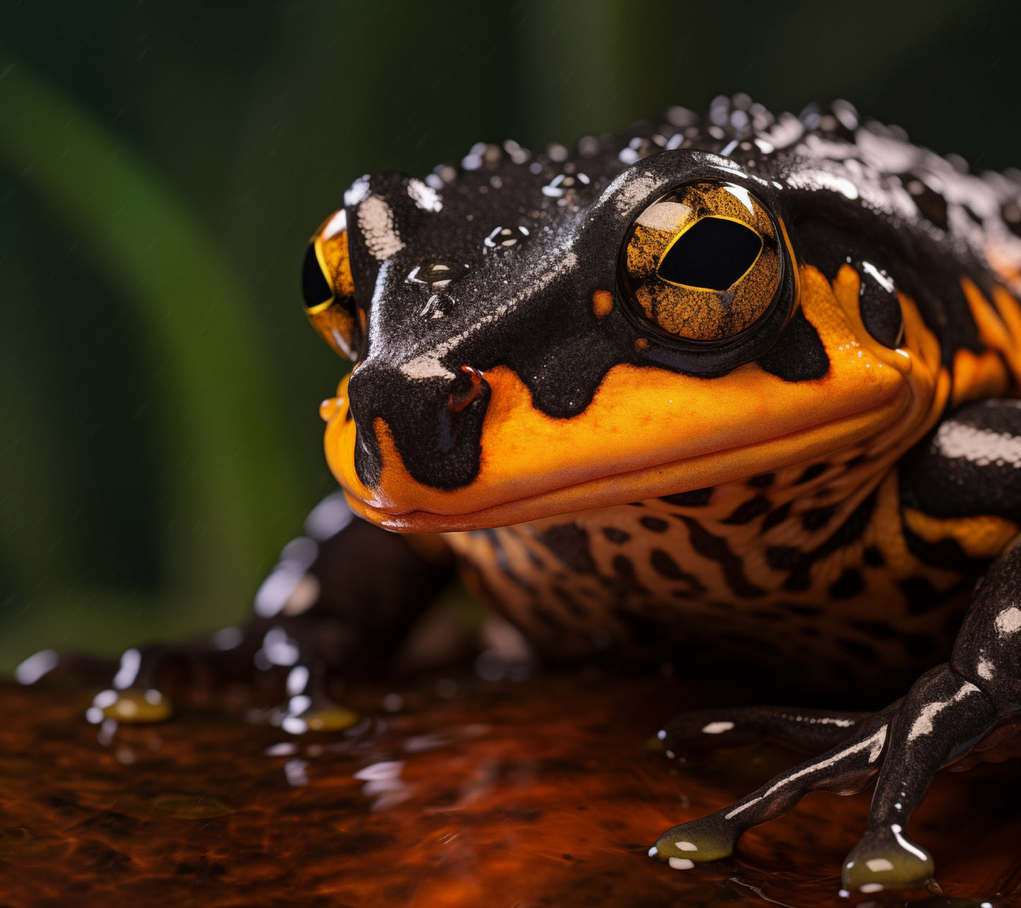 Harlequin Hue Mantella Frog Photorealism - Digital Artwork Loose Art Print