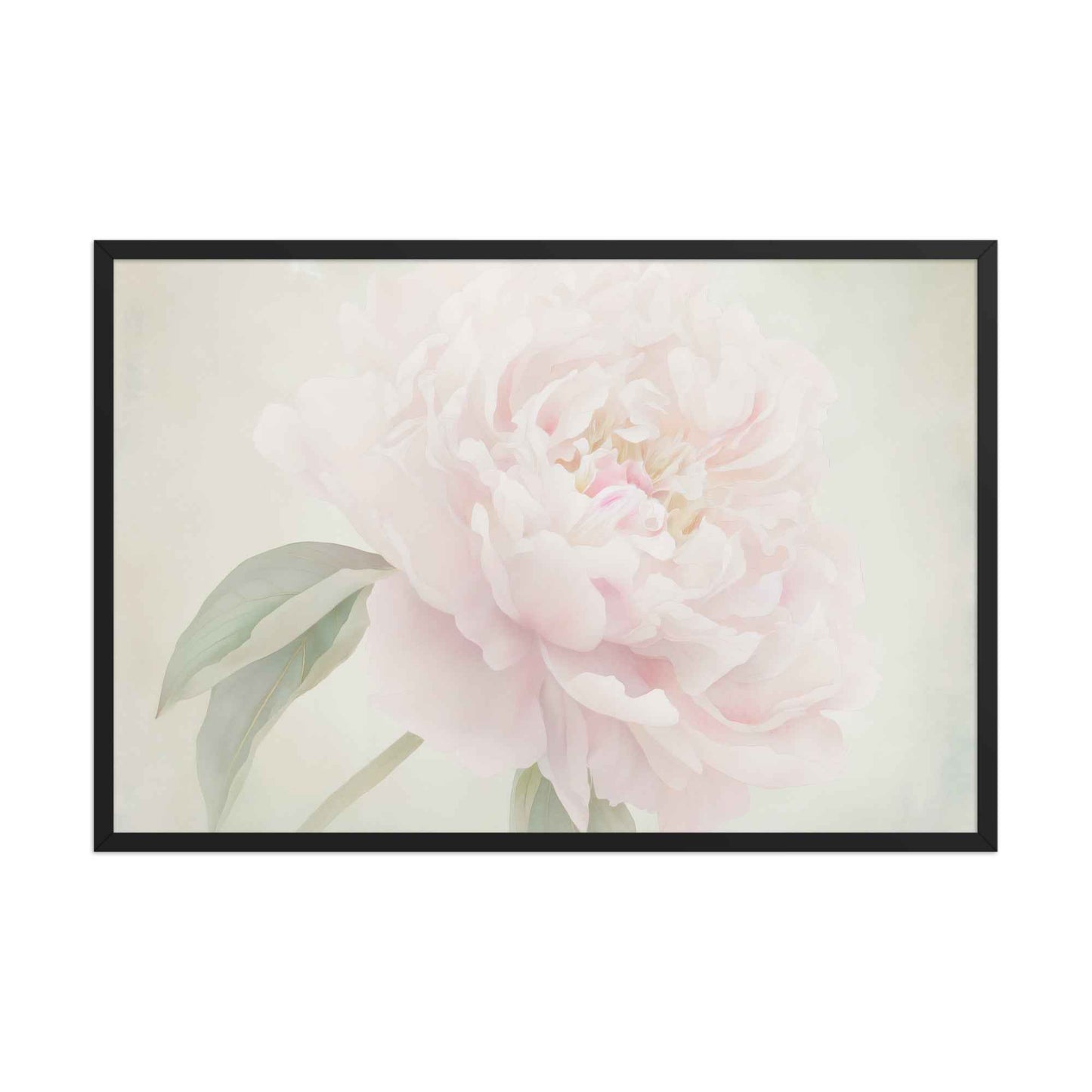 Hazy Bloom Floral Digital Artwork Peony Still Life Framed Wall Art Print