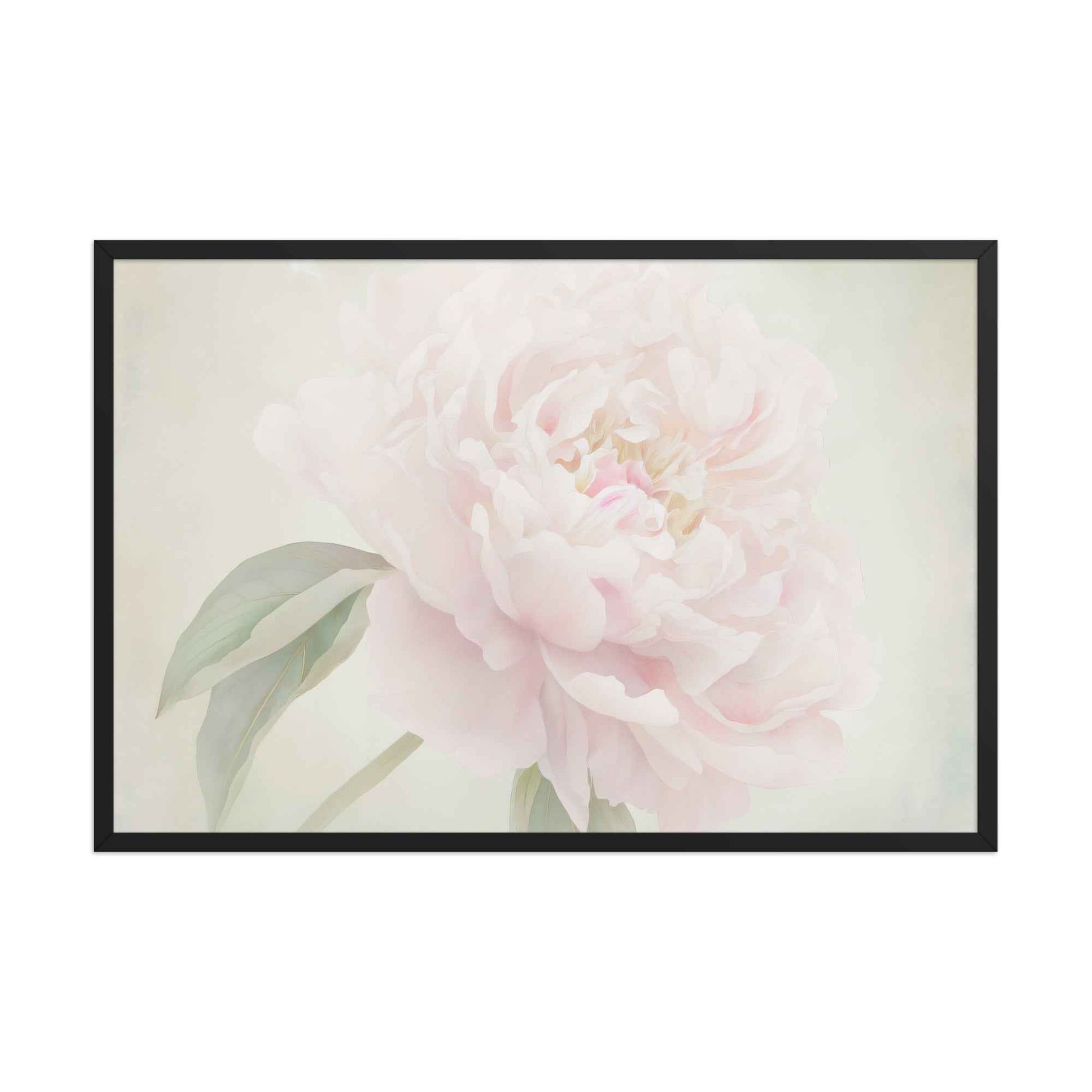 Hazy Bloom Floral Digital Artwork Peony Still Life Framed Wall Art Print