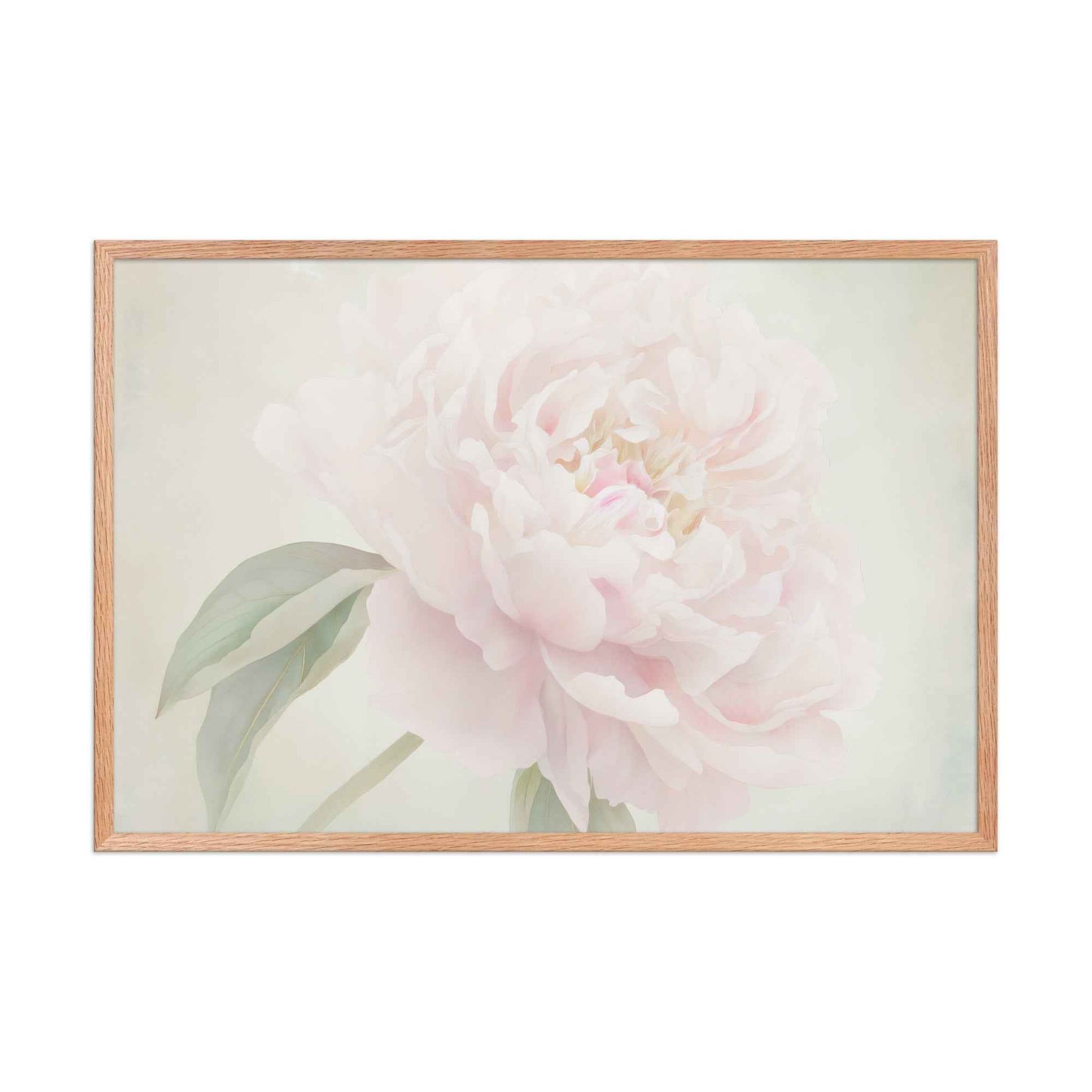 Hazy Bloom Floral Digital Artwork Peony Still Life Framed Wall Art Print