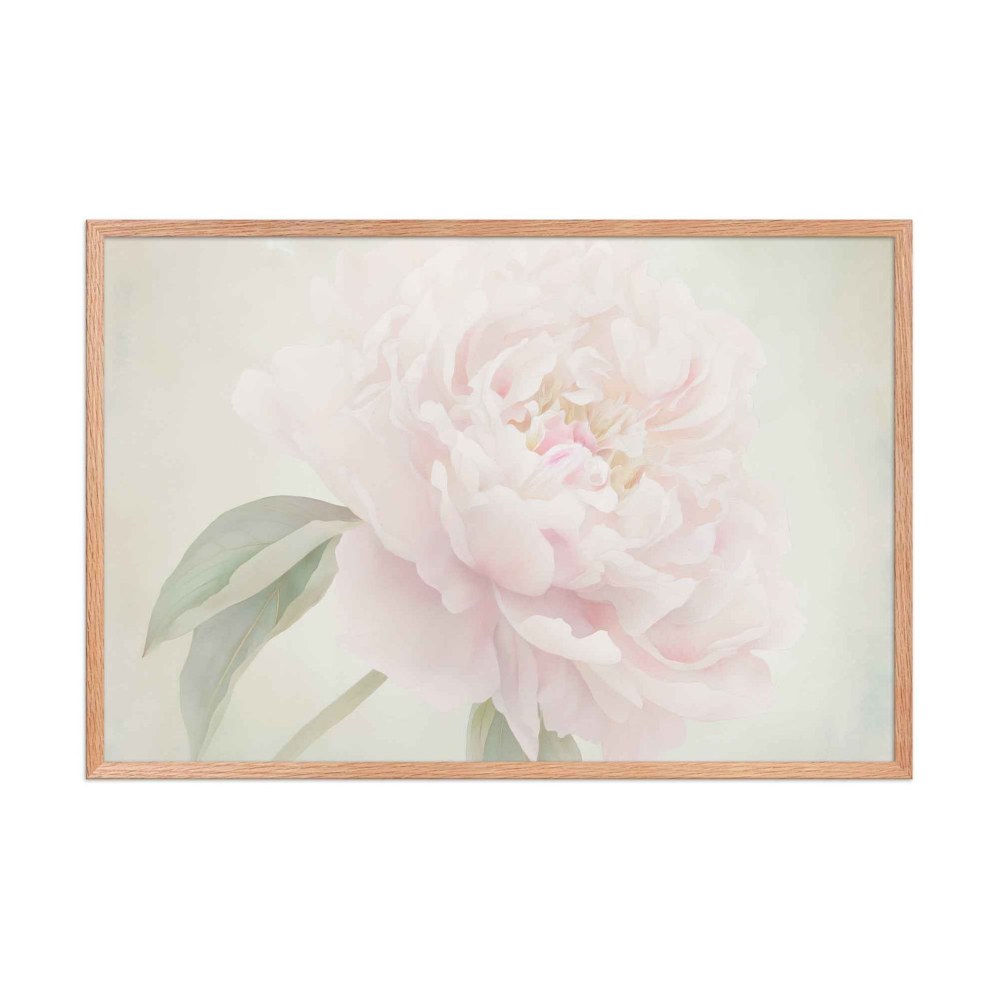 Hazy Bloom Floral Digital Artwork Peony Still Life Framed Wall Art Print