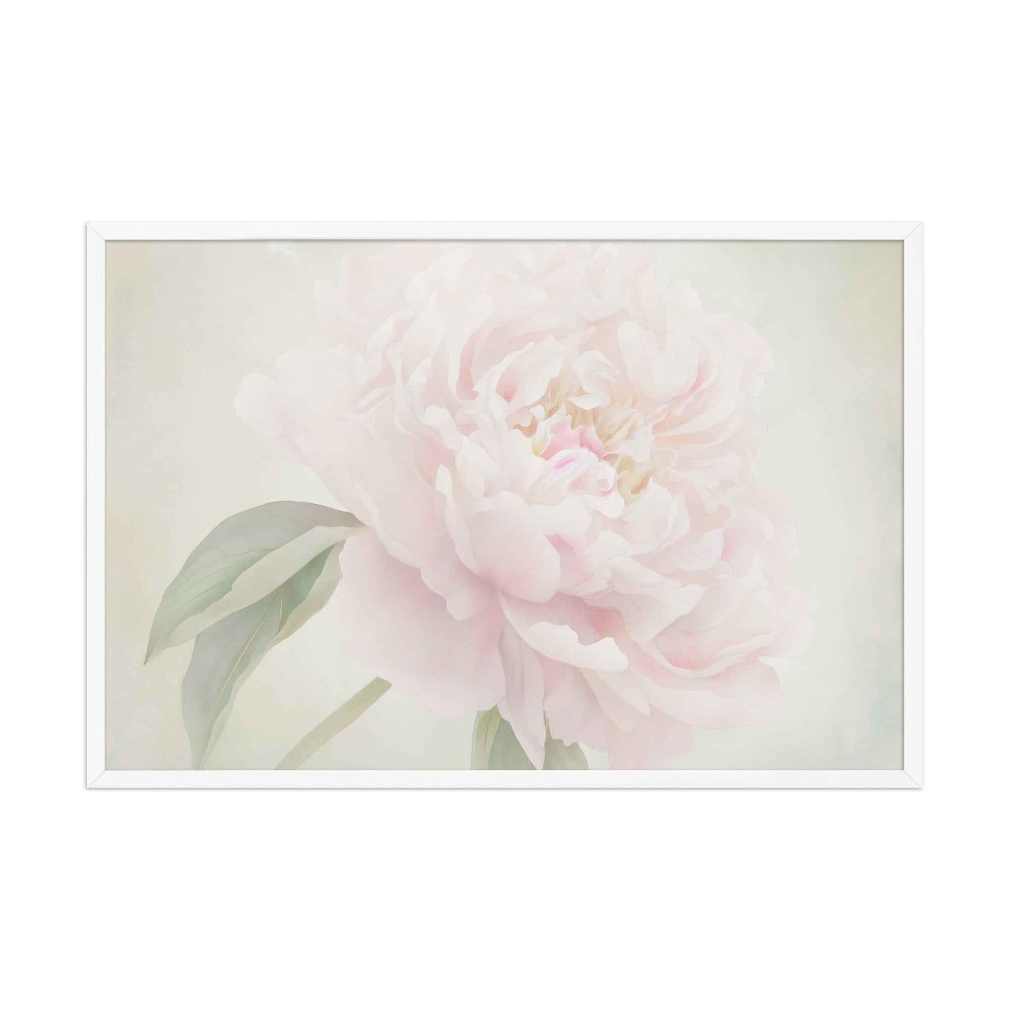 Hazy Bloom Floral Digital Artwork Peony Still Life Framed Wall Art Print