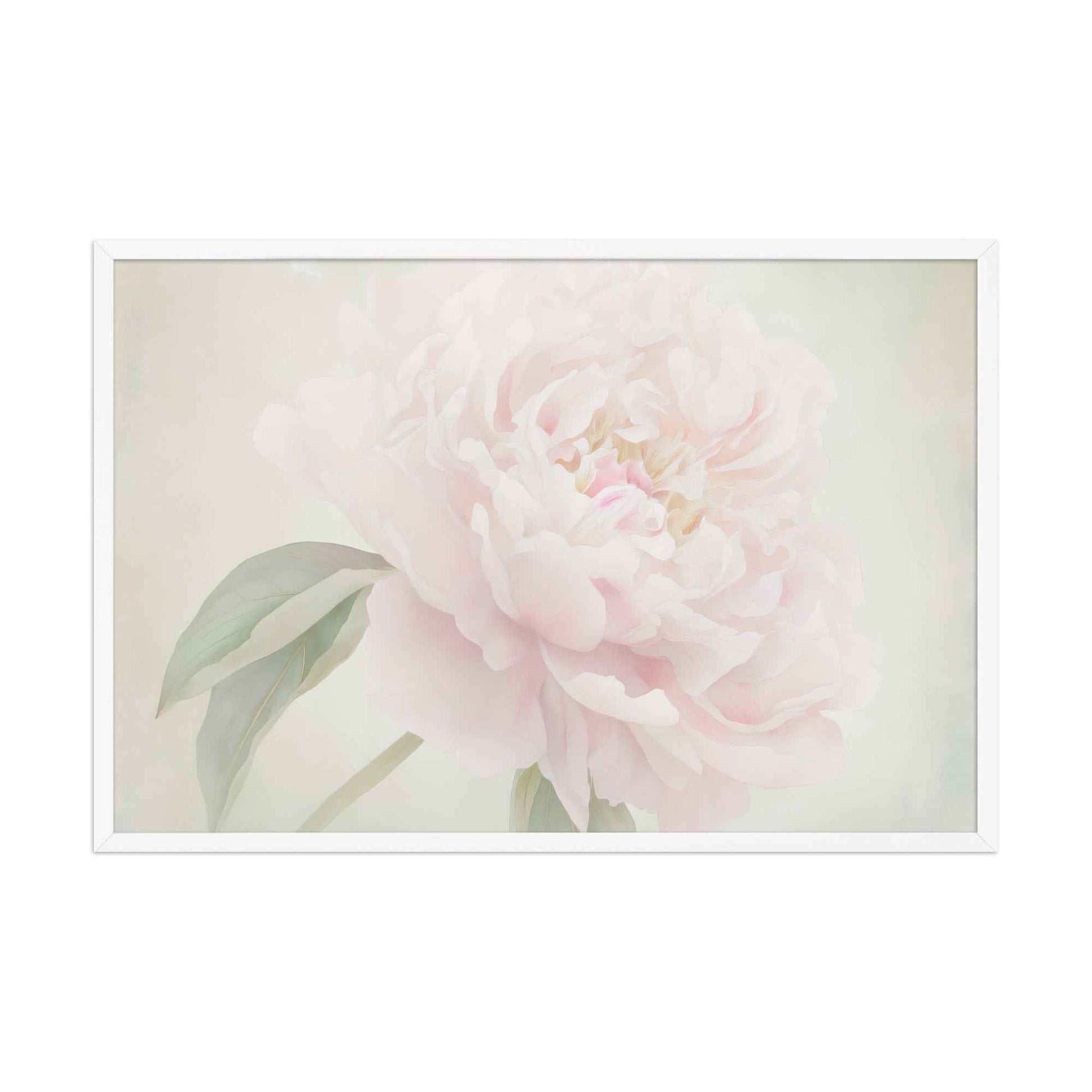 Hazy Bloom Floral Digital Artwork Peony Still Life Framed Wall Art Print