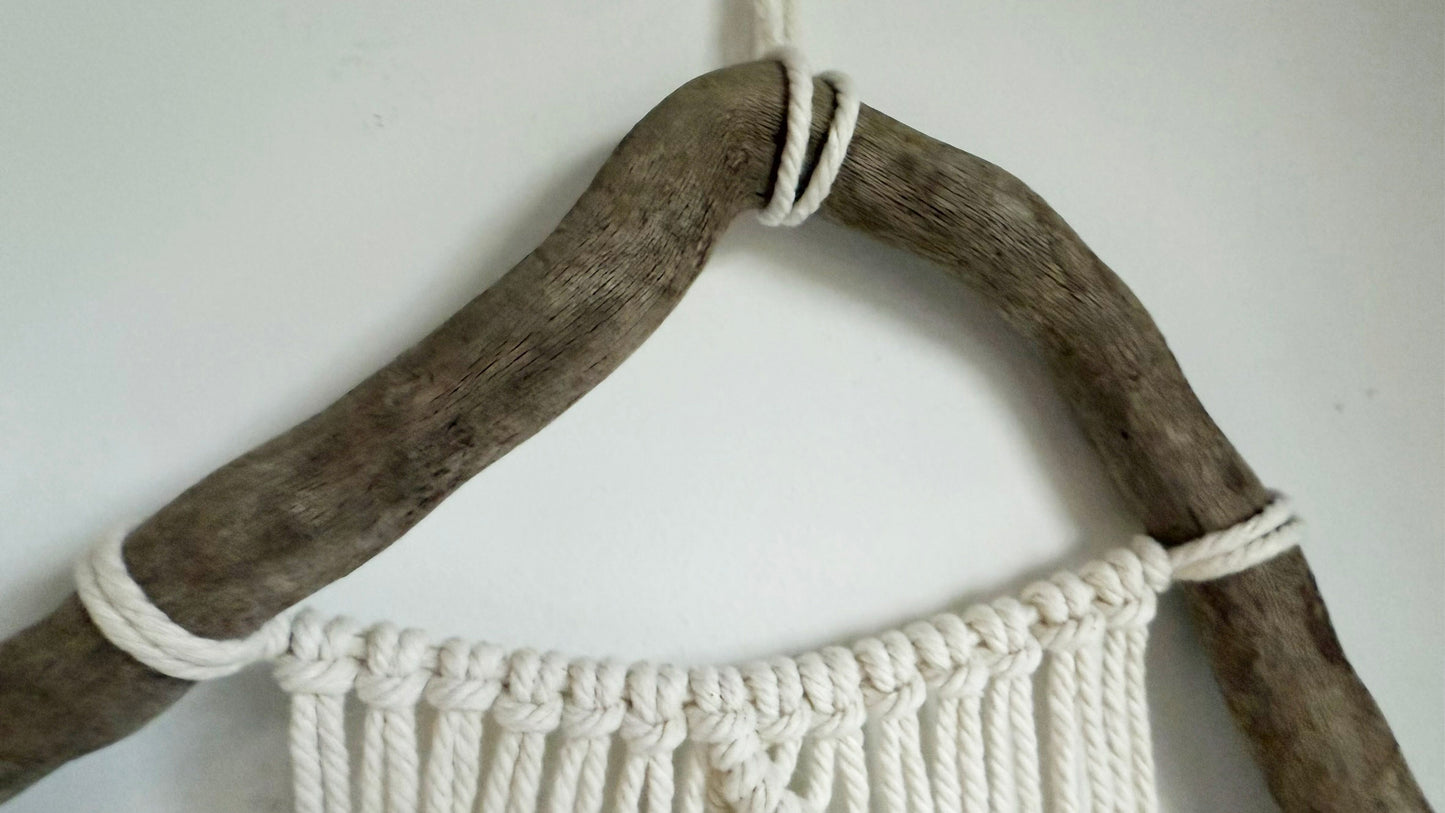 Handmade Driftwood Macrame Wall Art | Coastal Boho Home Decor
