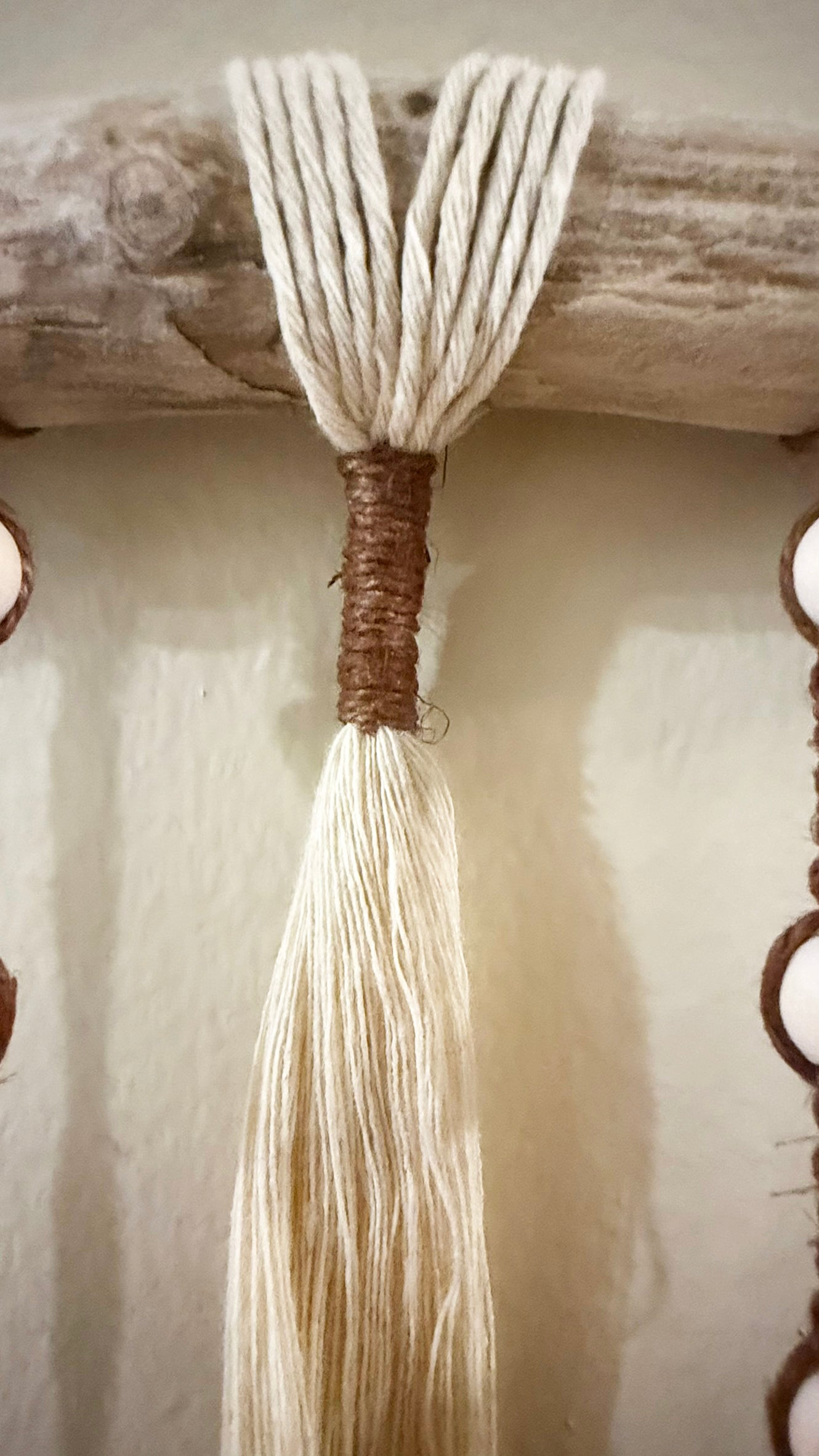 Artisanal Macramé and Driftwood Wall Hanging Texture Wall Art Minimal Boho Modern Coastal Decor