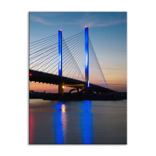 Photography Architectural: Indian River Bridge 2 Night Photo Fine Art Canvas Wall Art Prints