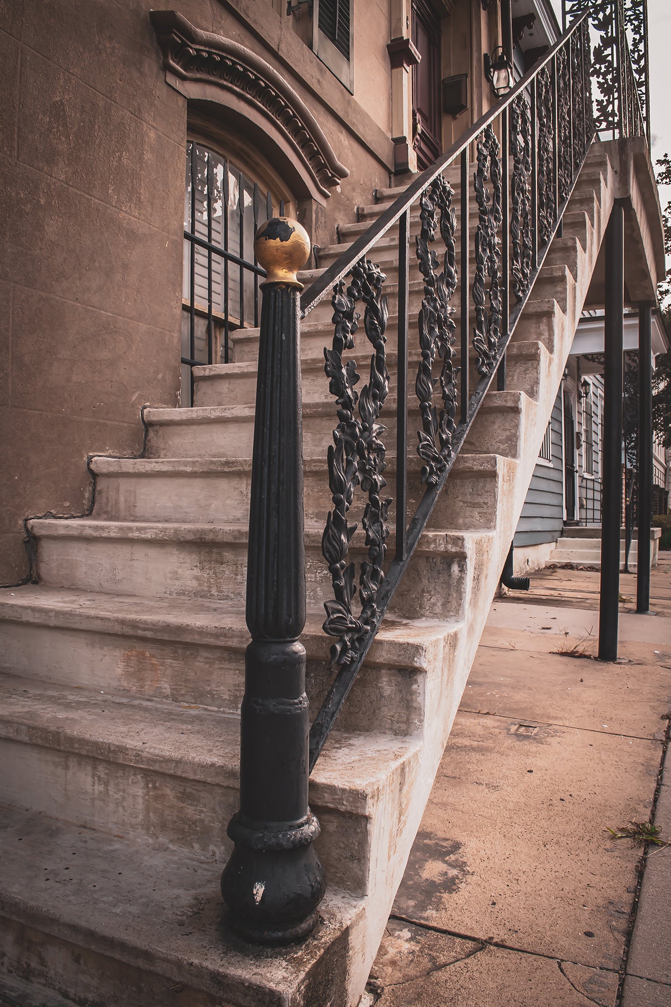 John Rourke House Wrought Iron Railing Steps Savannah GA Canvas Wall Art Prints