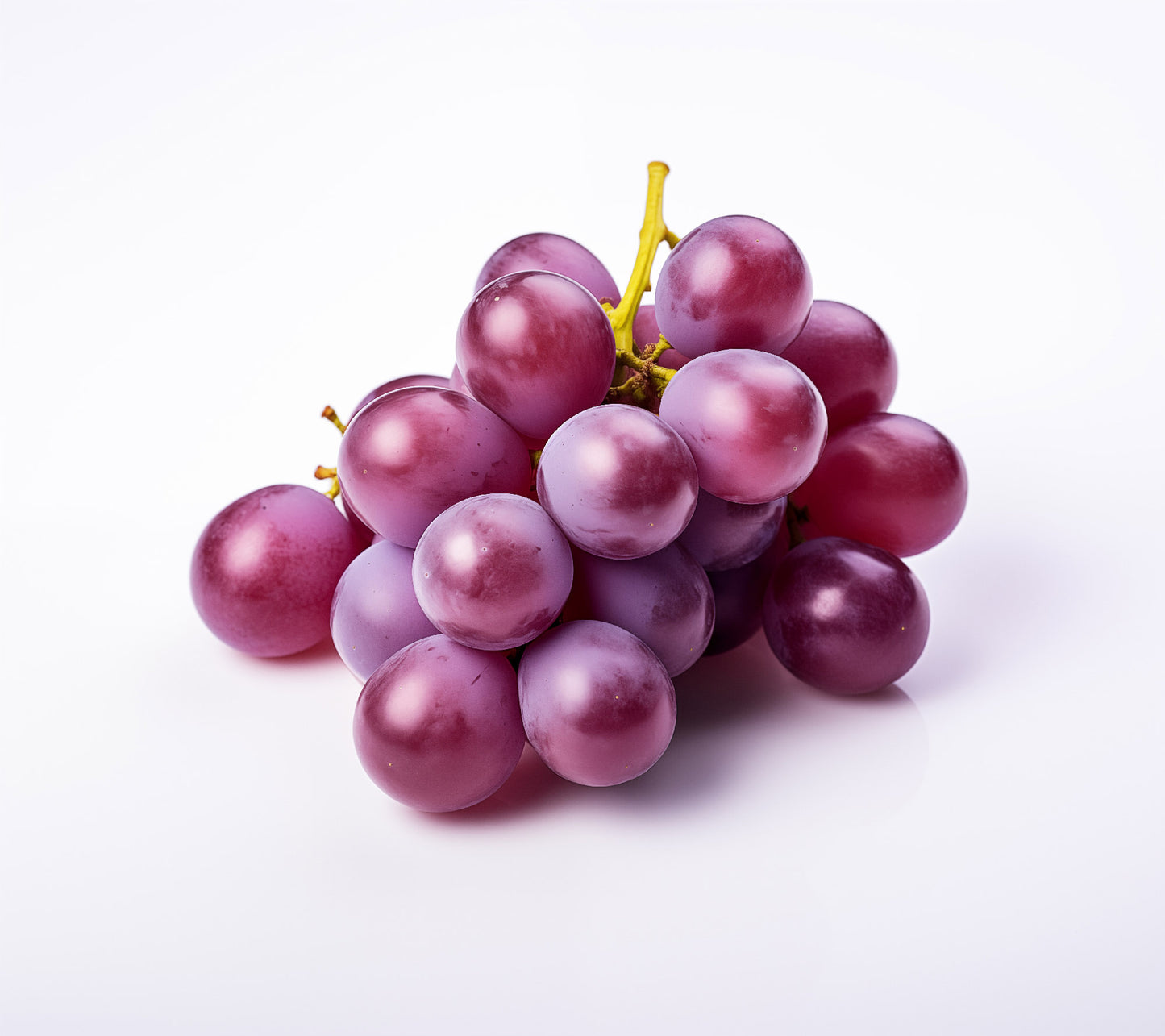 Juicy Jewels Purple Grapes on White photorealism - Digital Artwork Loose Art Print