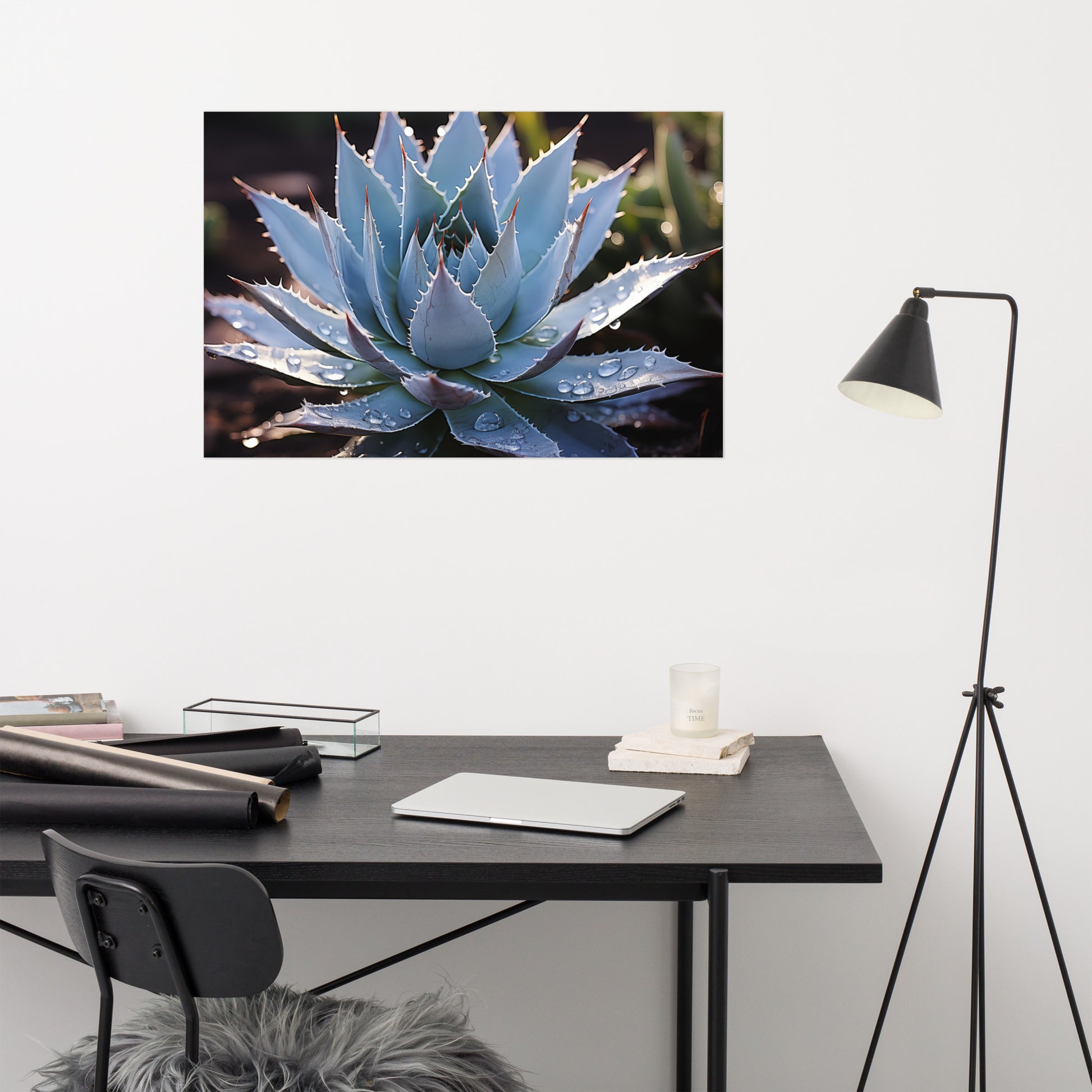 Large Cactus Wall Art: A Moment of Peace Botanical Rustic Photorealism - Digital Artwork Loose Art Print