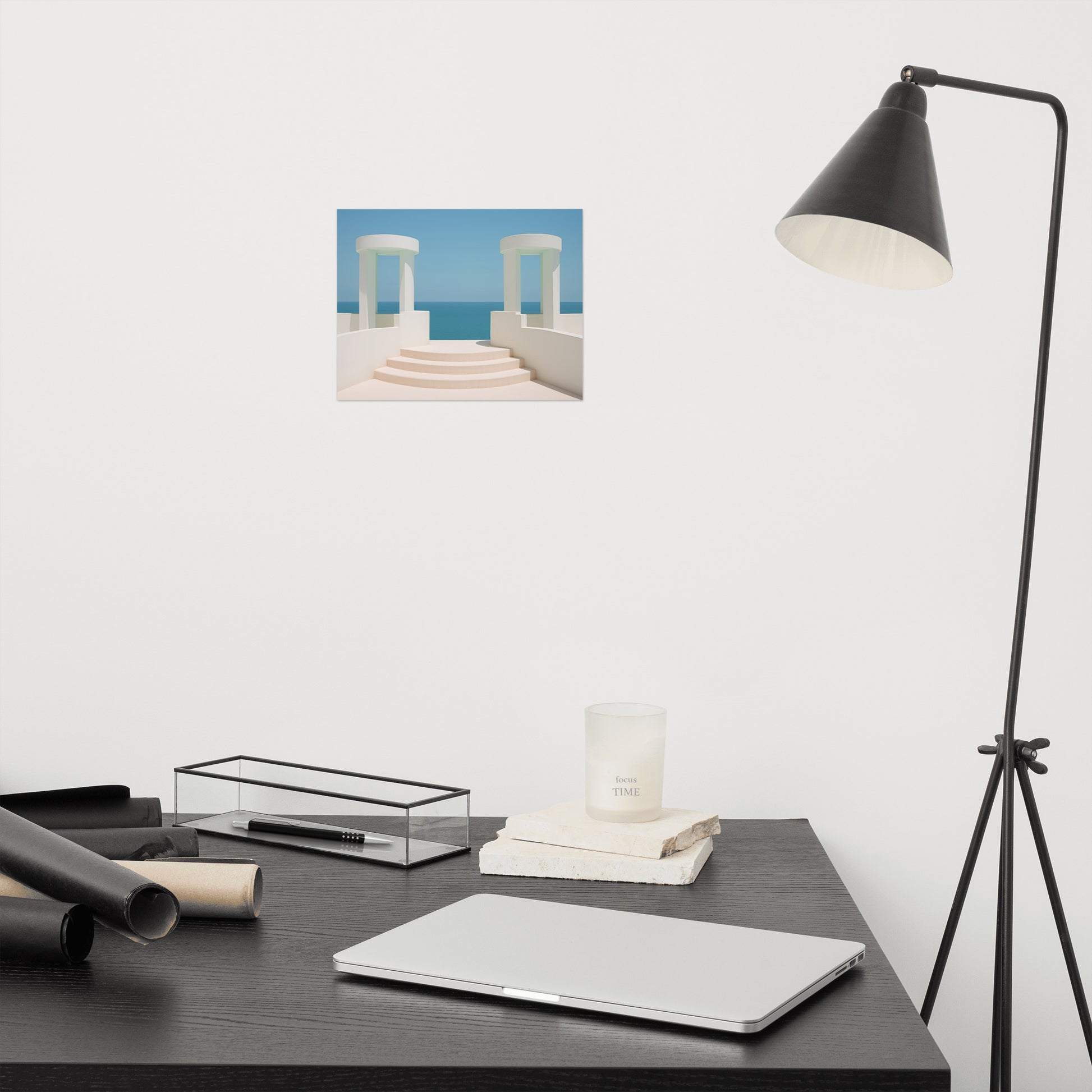 Living Room Coastal Wall Decor: A Tranquil Seascape Art Deco Painting - Digital Artwork Loose Art Print