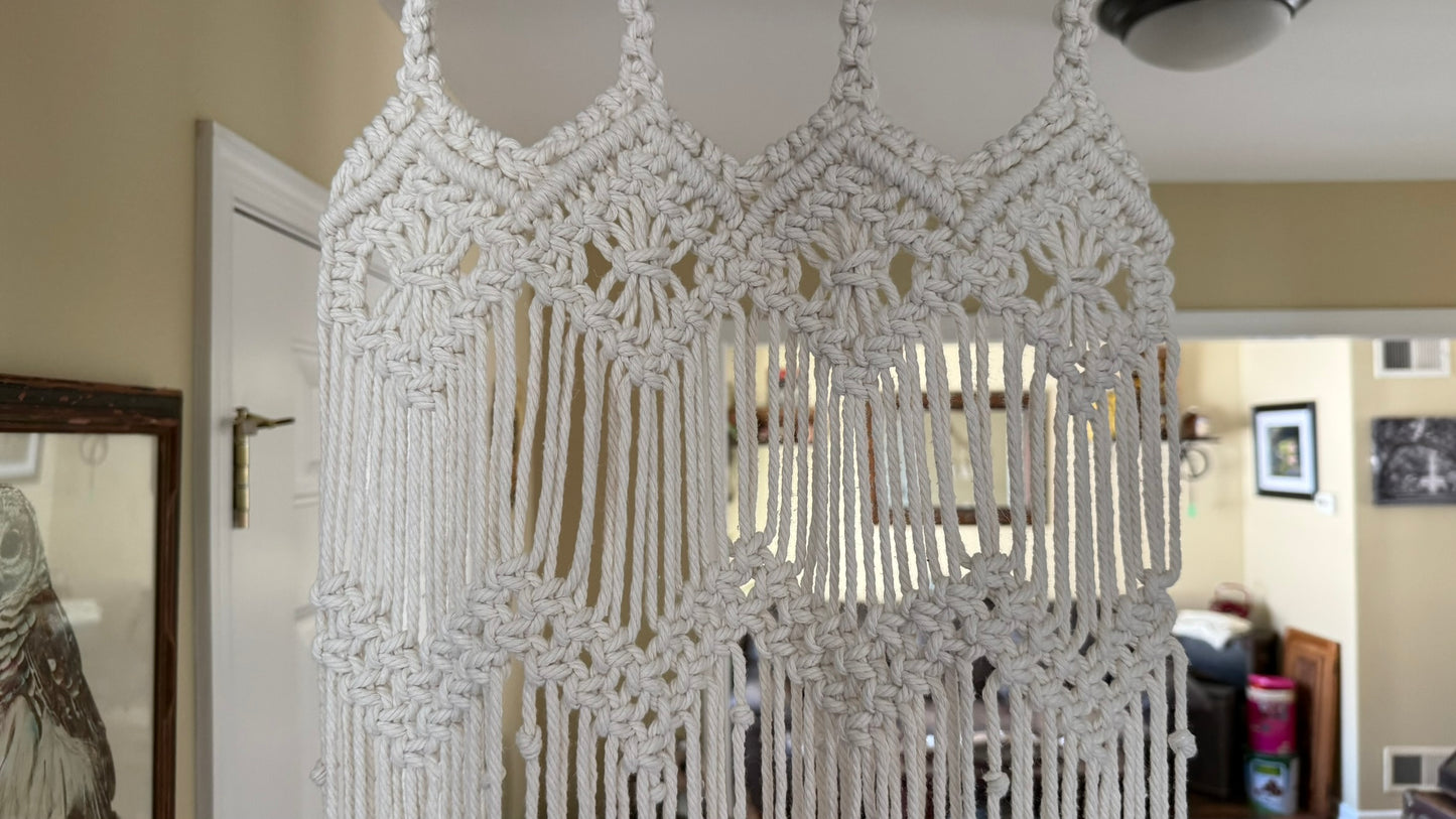 Custom Long Macrame Wall Hanging | Boho Wedding Backdrop Various Widths