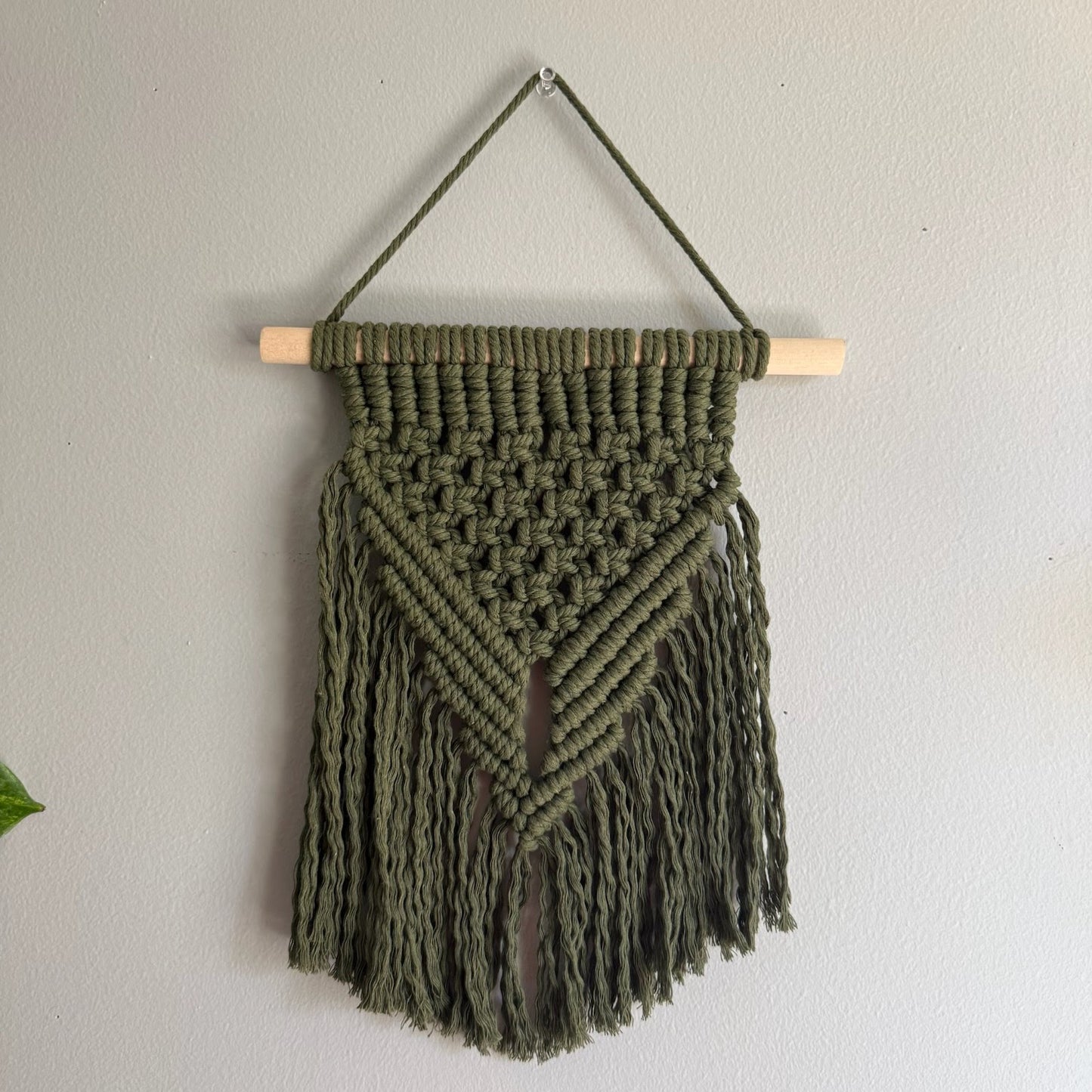 Macrame Wall Hanging, Boho Geometric Fringe Tapestry, Textured Home Decor for Bedroom or Living Room