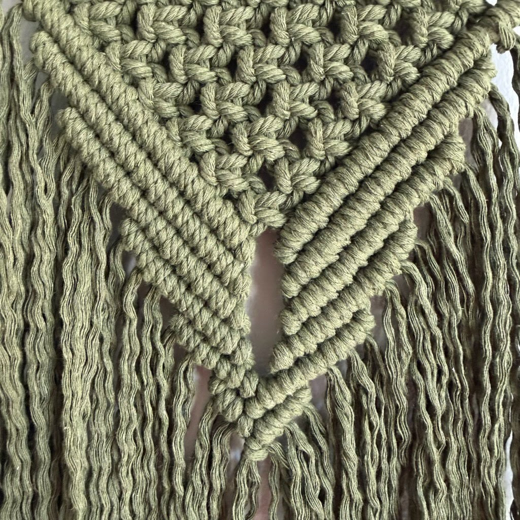 Macrame Wall Hanging, Boho Geometric Fringe Tapestry, Textured Home Decor for Bedroom or Living Room