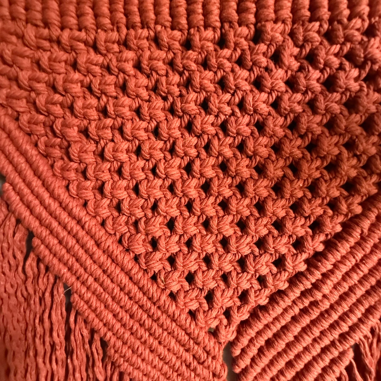 Macrame Wall Hanging, Boho Geometric Fringe Tapestry, Textured Home Decor for Bedroom or Living Room