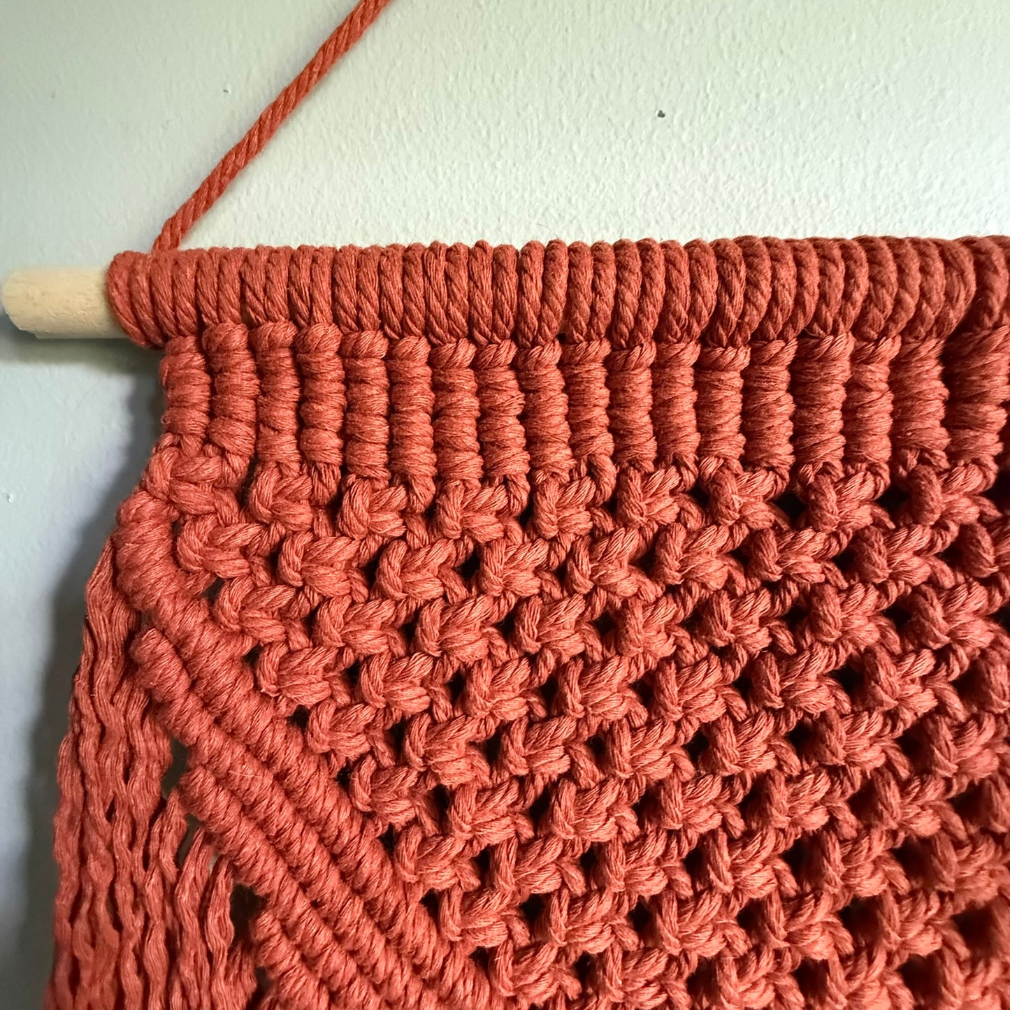 Macrame Wall Hanging, Boho Geometric Fringe Tapestry, Textured Home Decor for Bedroom or Living Room