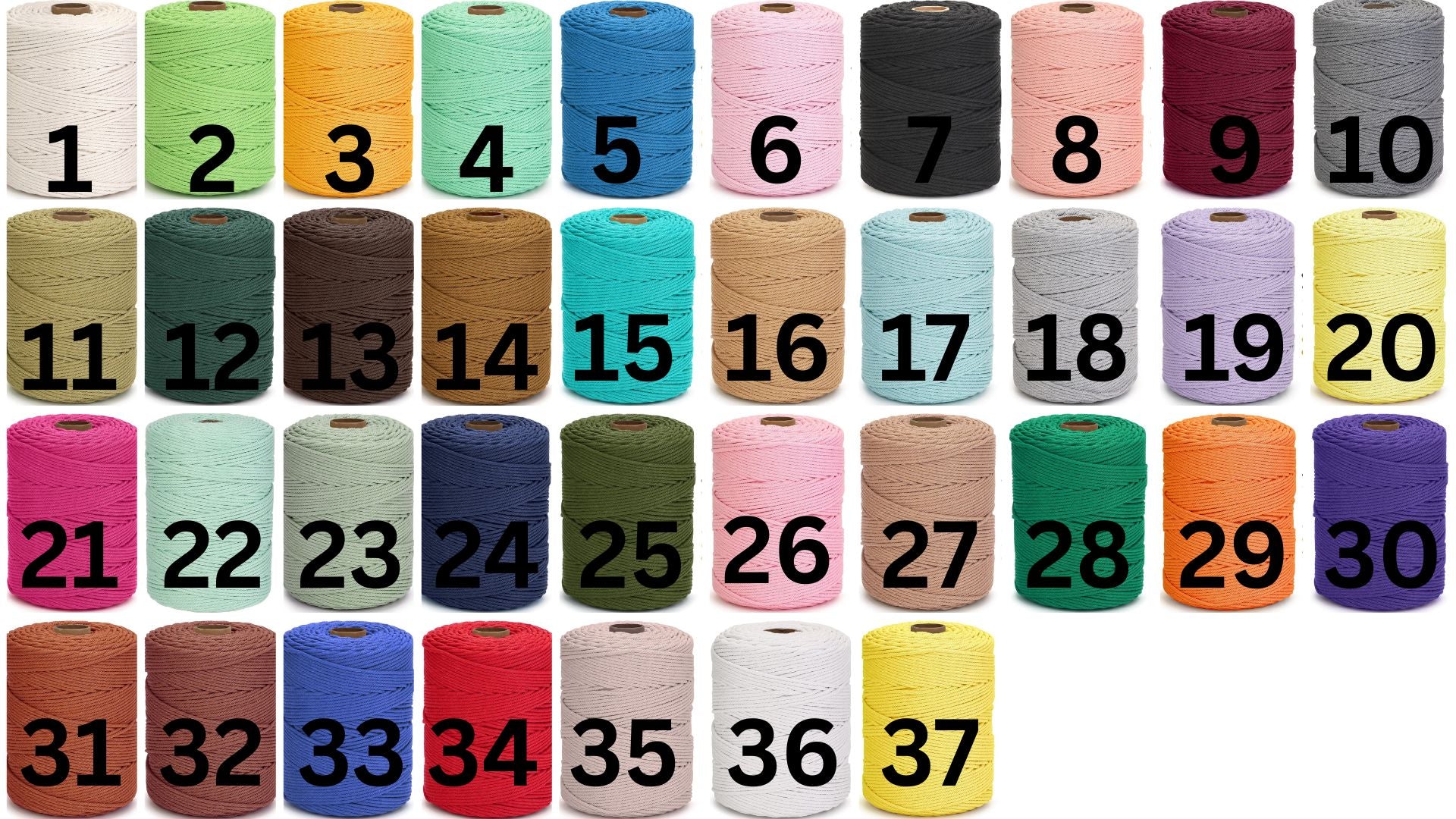 Macrame Cord Color Chart
