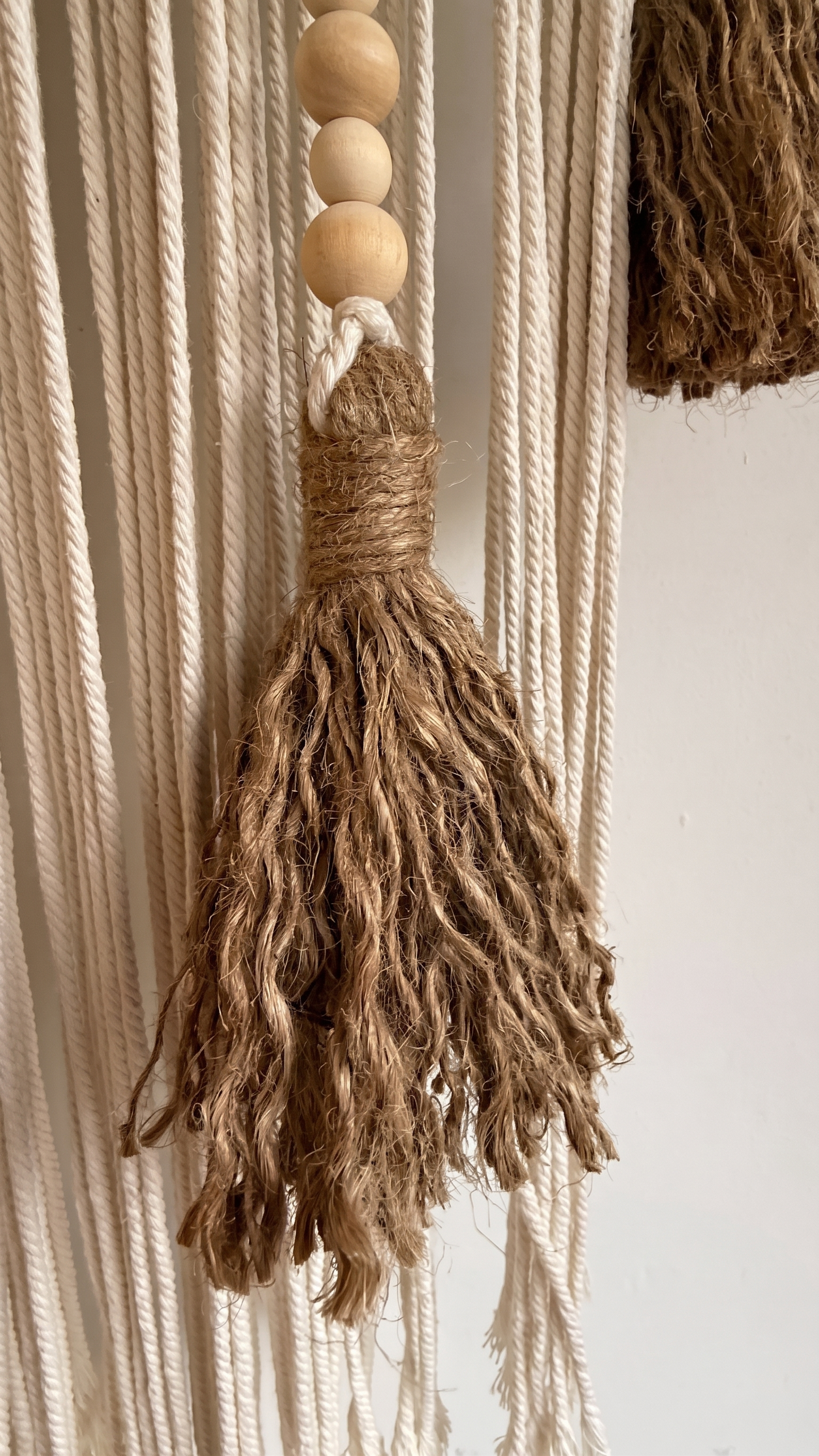 Macrame Wall Hanging Large Boho Wall Decor Handmade Tapestry Bohemian Home Accent Woven Fiber Art Neutral (3)