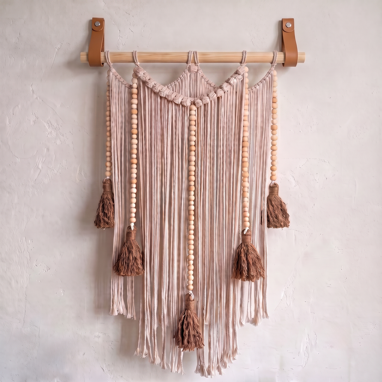 Macrame Wall Hanging Large Boho Wall Decor Handmade Tapestry Bohemian Home Accent Woven Fiber Art Stone Gray