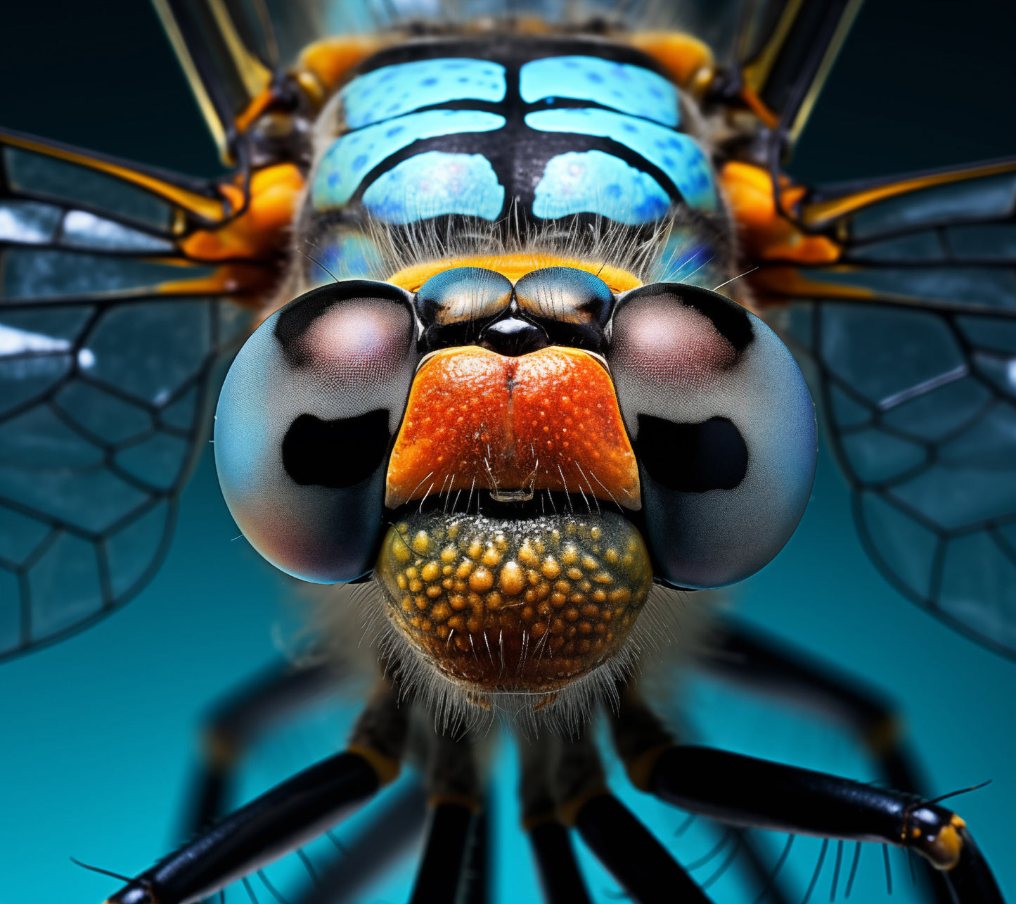 Macro Marvel Dragonfly Photorealism - Digital Artwork Loose Art Print