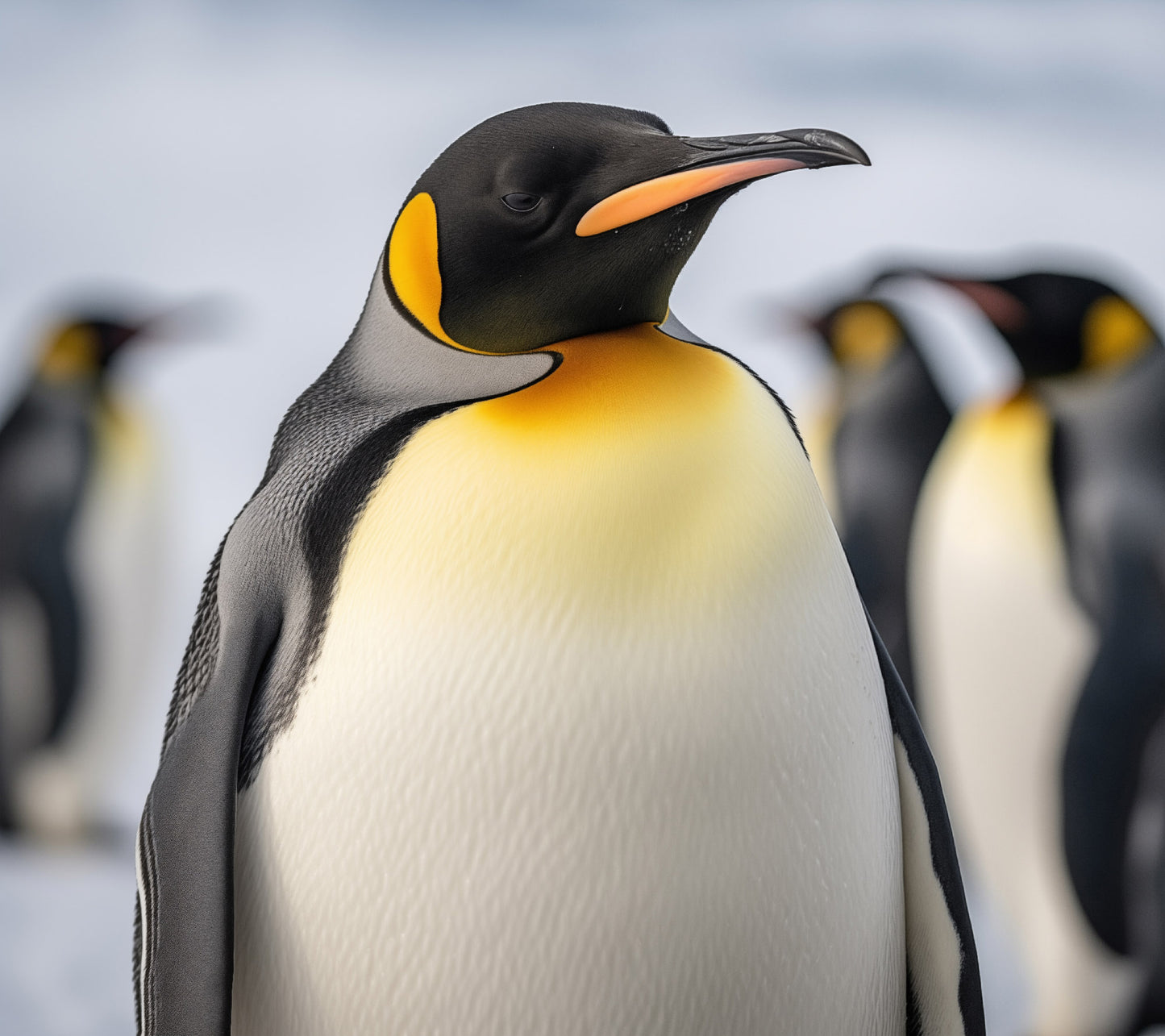 Majestic Penguin Glare Photorealism - Digital Artwork Loose Art Print