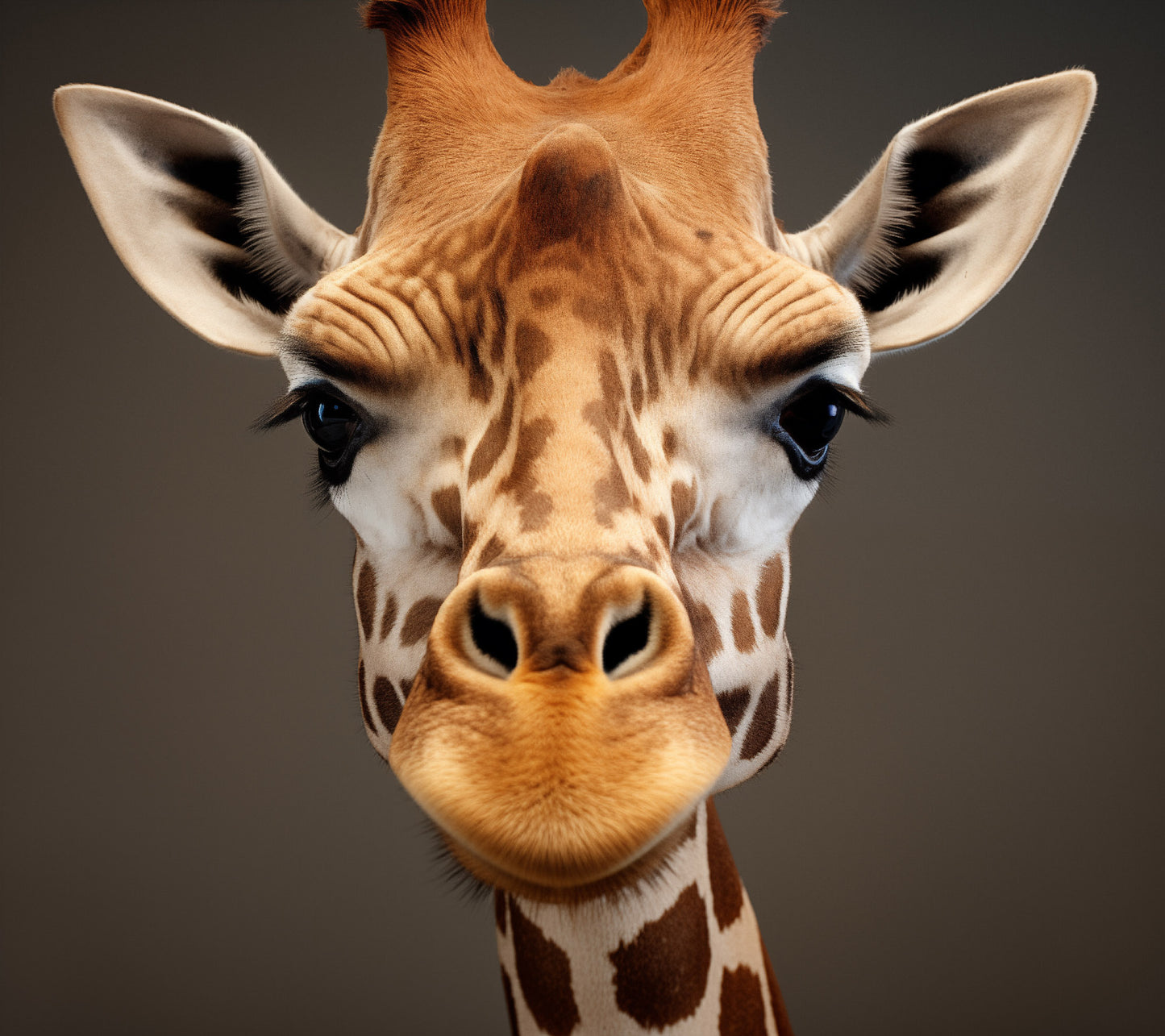 Majesty of the Savanna Giraffe Photorealism - Digital Artwork Loose Art Print