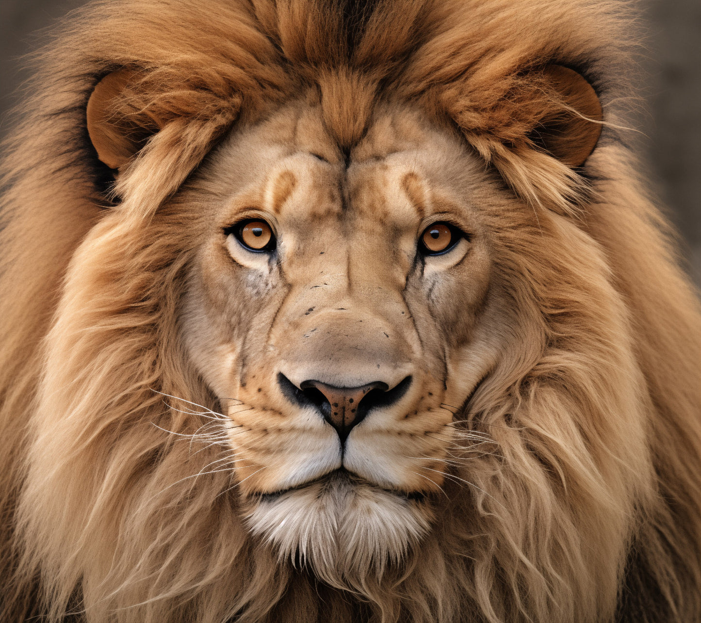 Mane Attraction Lion Photorealism - Digital Artwork Loose Art Print