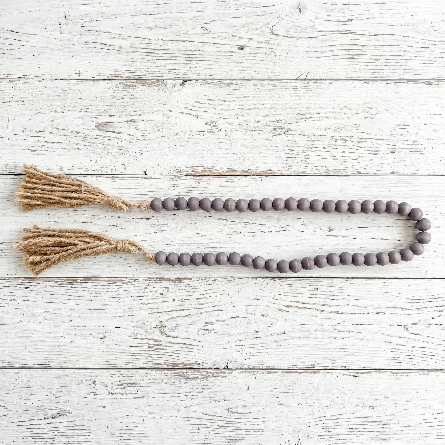 Medium Charcoal Gray Wood Bead Garland (3) Japandi Style Home Decor Accents