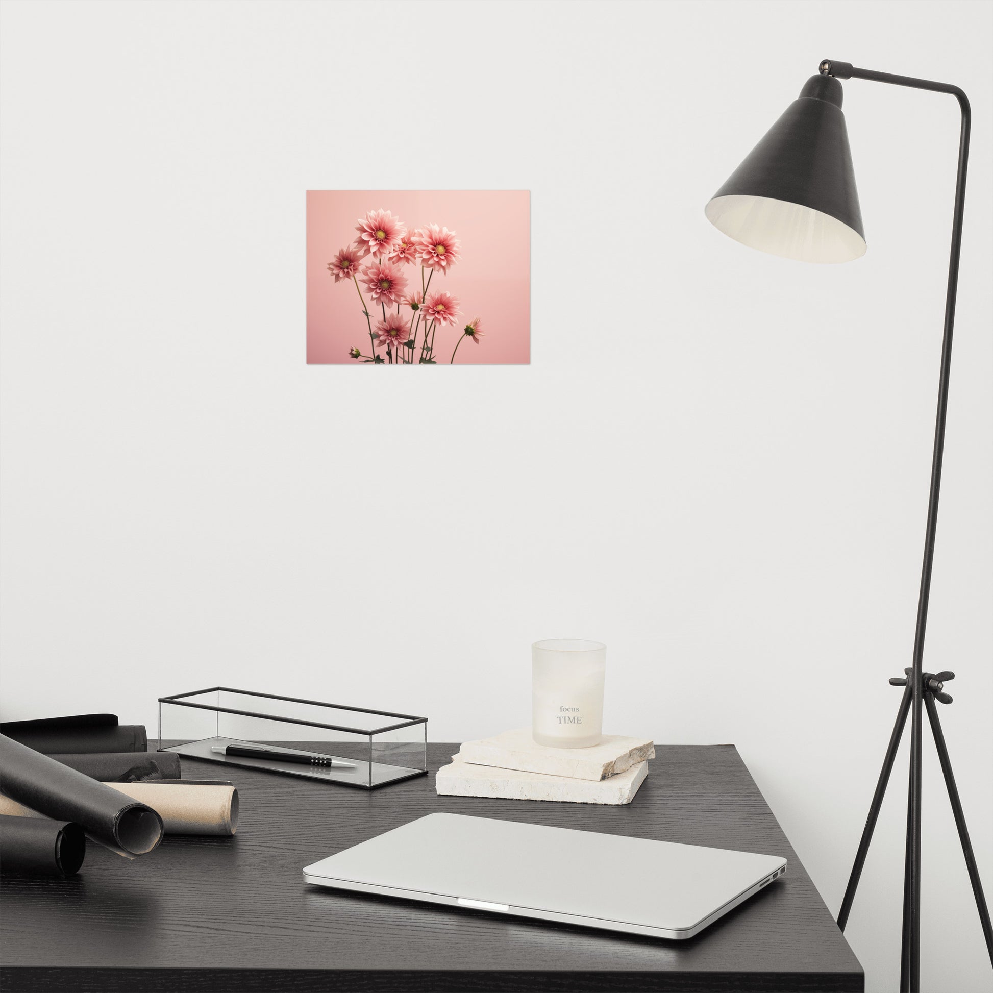 Minimalist Flower Prints: A Timeless Bloom Blush Flowers Photorealism Painting - Digital Artwork Loose Print