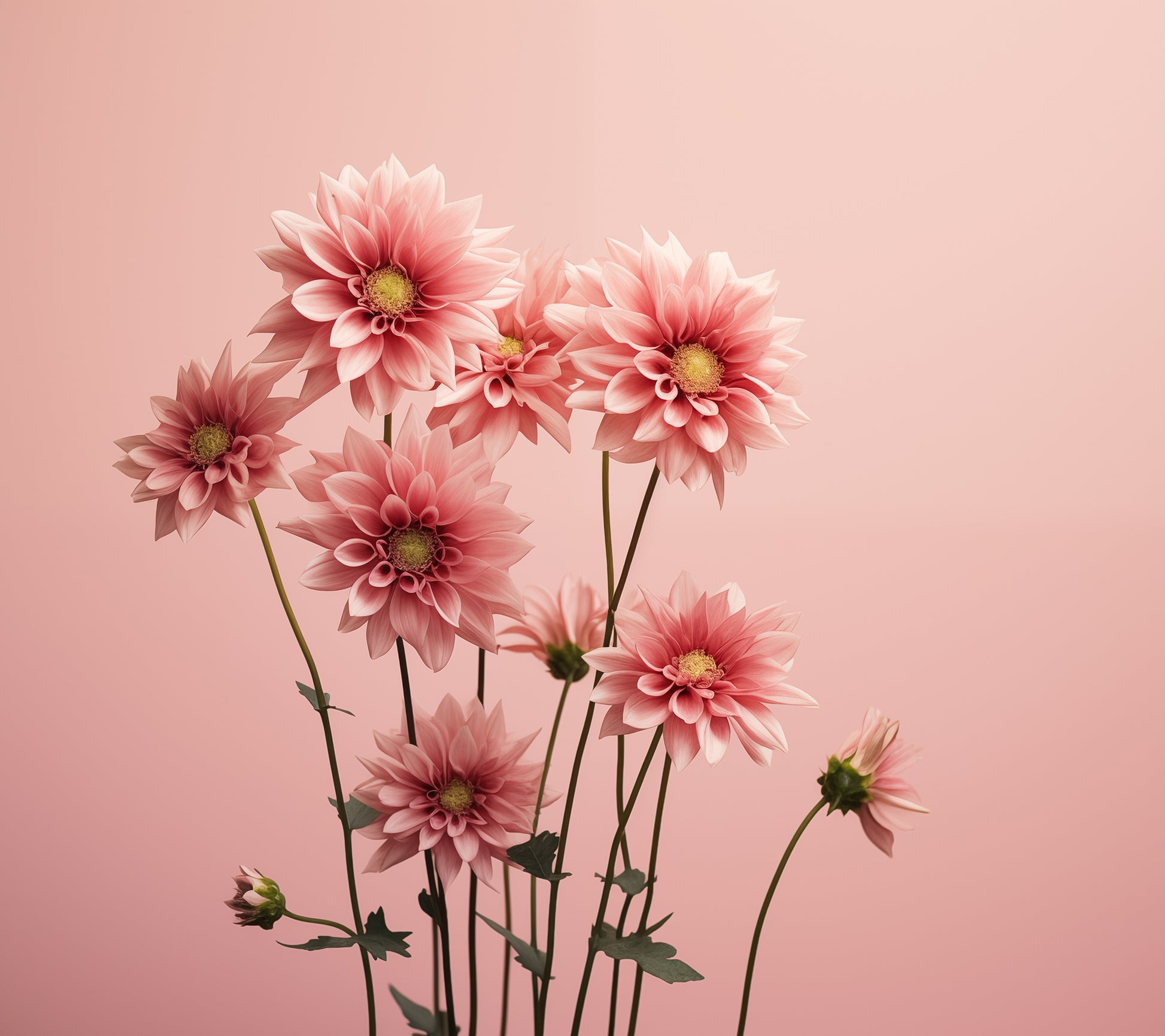Minimalist Flower Wall Art: A Timeless Bloom Blush Flowers Photorealism Painting - Digital Artwork Loose Print
