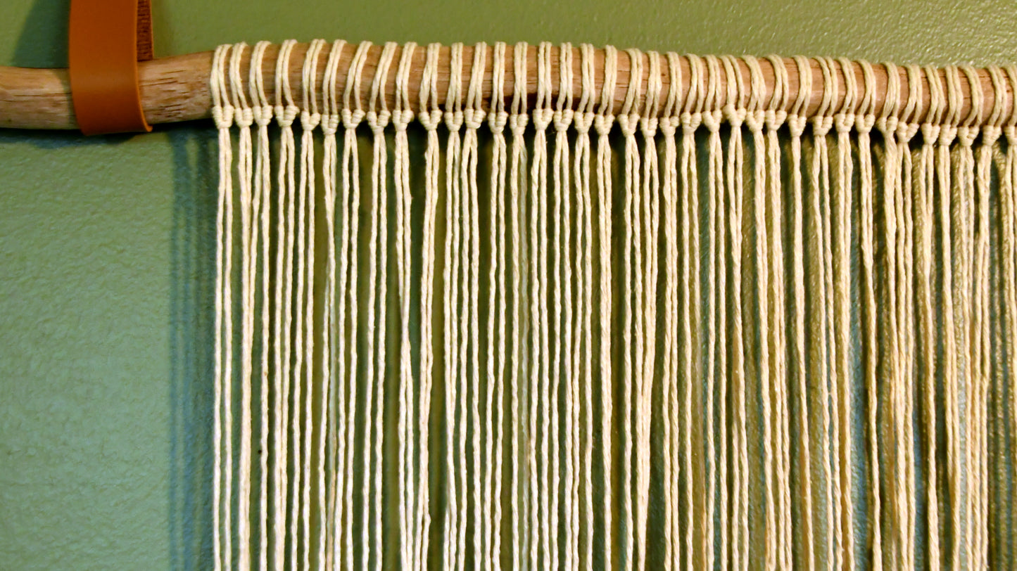 Modern Driftwood Macramé & Leather Wall Hanging 5
