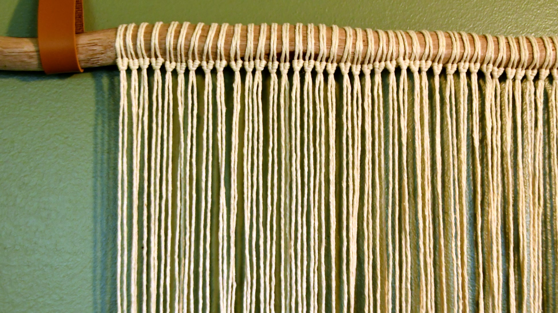 Modern Driftwood Macramé & Leather Wall Hanging 5