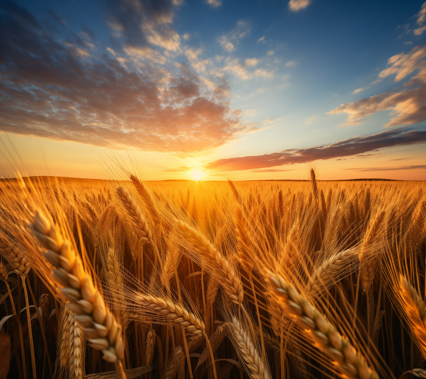 Nature's Bounty Minimal Botanical Rustic Subdued Wheat Crops Photorealism - Digital Artwork Loose Art Print