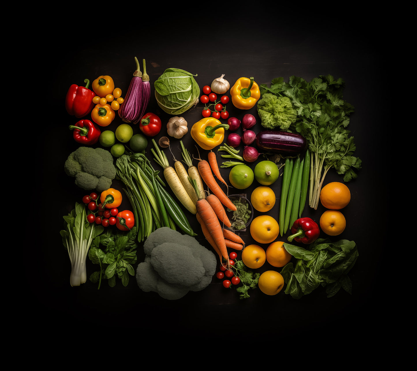 Nature's Palette Vegetable Photorealism - Digital Artwork Loose Art Print