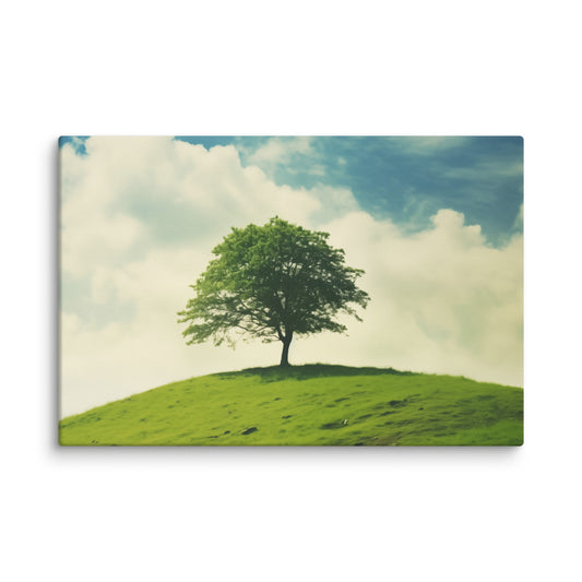 Nature's Majesty Minimal Botanical  Retro Subdued Photorealistic Digital Artwork Canvas Wall Art Print