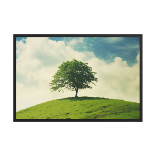 Nature's Majesty Minimal Botanical  Retro Subdued Photorealistic Digital Artwork Frame Black